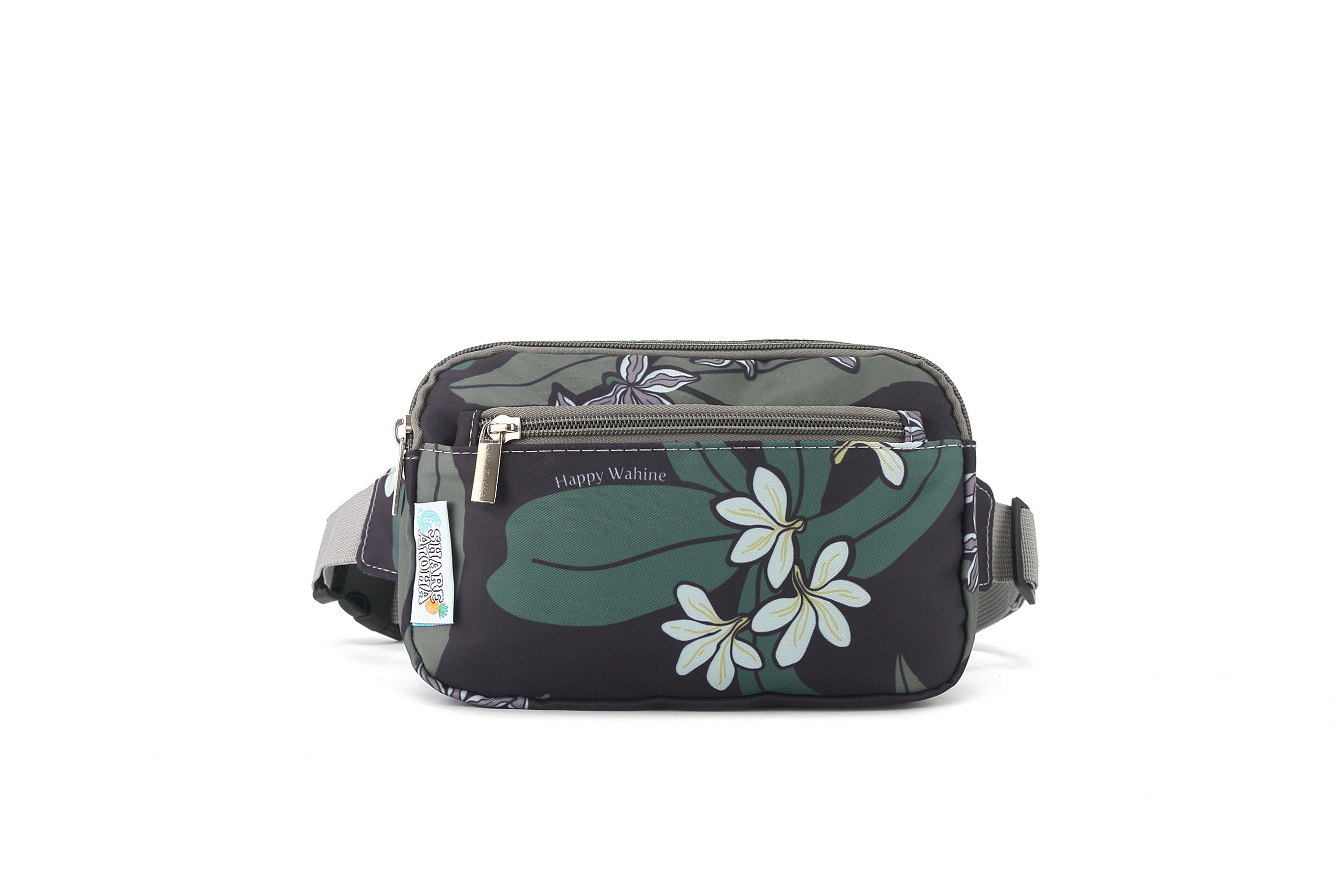 Kasie Naupaka Grey Belt Bag - Stylish Waist Pack for Travel, Running & Everyday Use