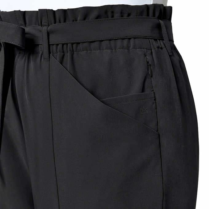 Womens Tie-Front Black Pants Medium - Stylish Office & Casual Wear