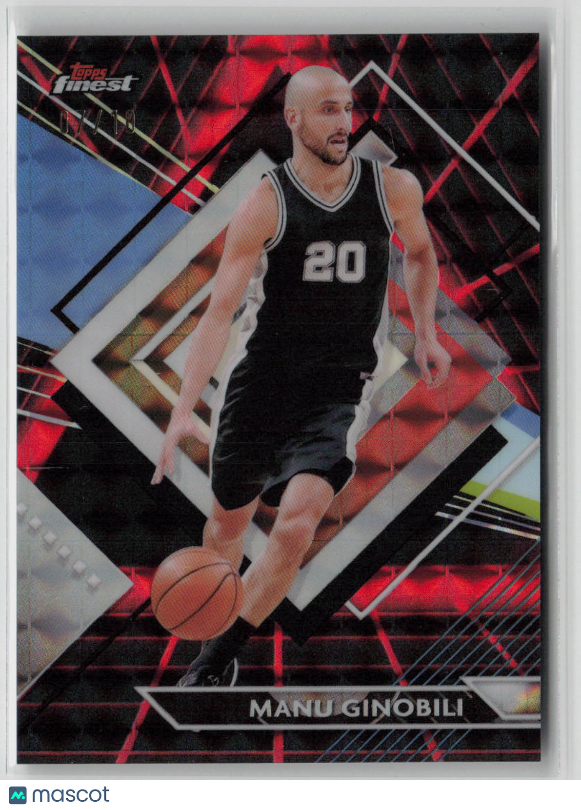 2023 Topps Finest Manu Ginobili Red Black #260 Basketball Card - NBA Collectible for Fans & Investors - Perfect for Trading, Display & Memorabilia Collections