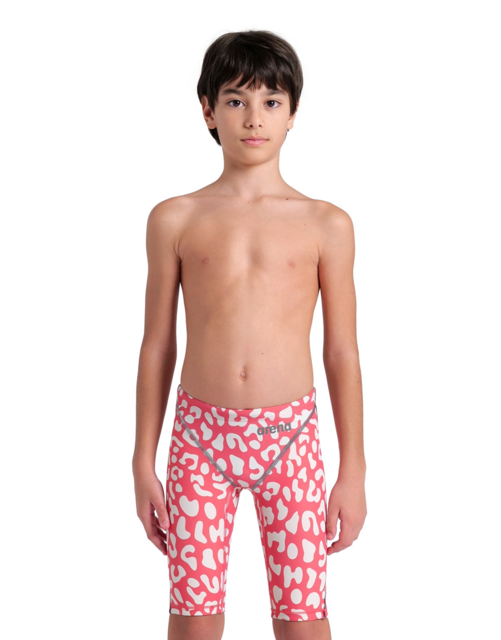 Limited Edition Boys Powerskin ST NEXT Jammer Swimwear - Leopard Print Geranium Design - Perfect for Competitive Swimming & Summer Pool Parties