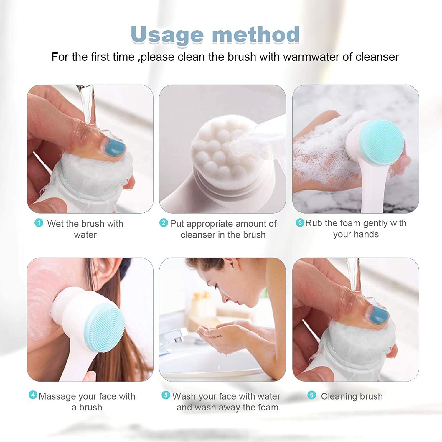 TCCO ENTERPRISE 2-in-1 Manual Facial Cleansing Brush | Silicone Face Scrubber & Massager for Deep Pore Cleansing & Exfoliation | Perfect for Daily Skincare Routine & Spa-Like Facial at Home