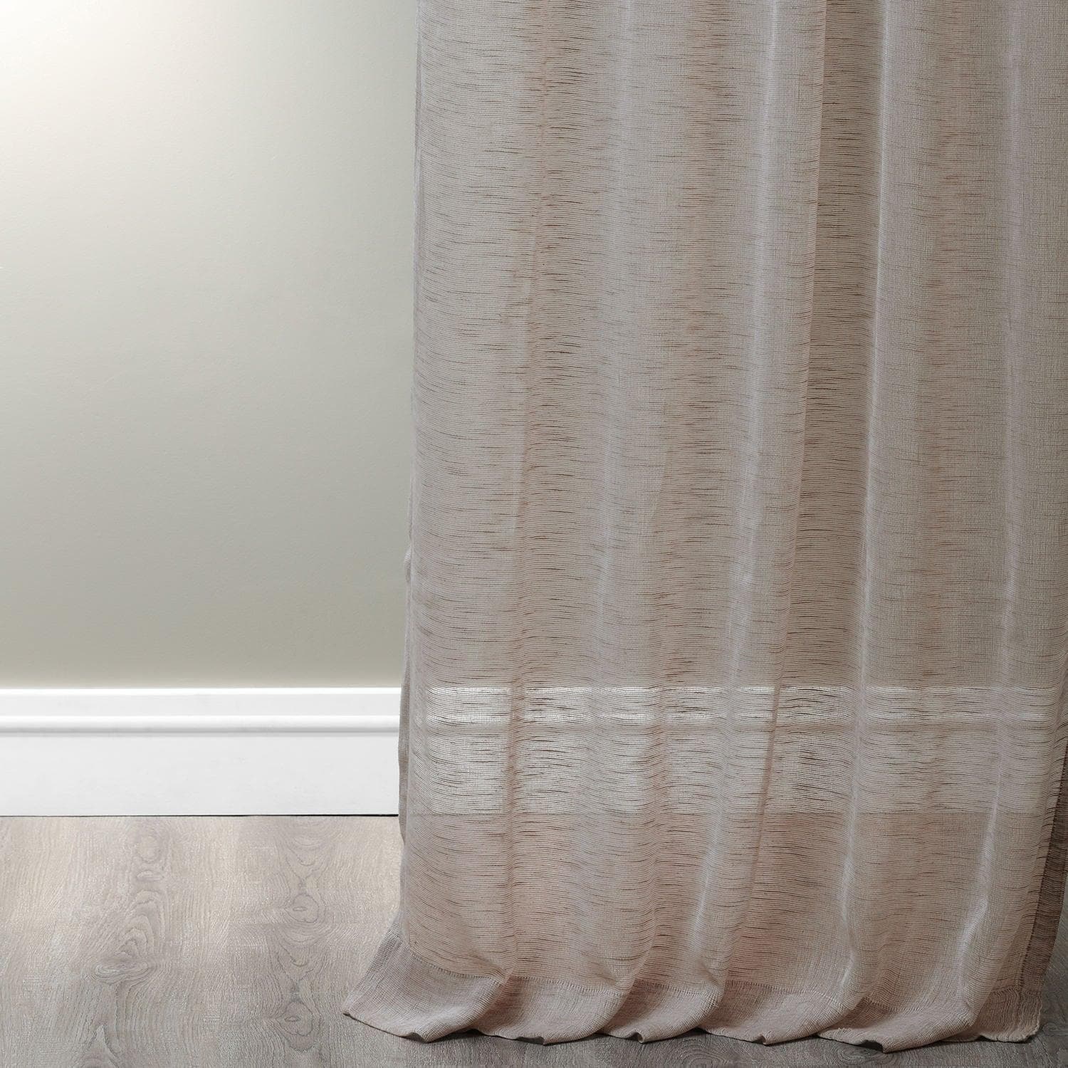 Light Grey Open Weave Linen Blend Sheer Curtains - Breathable Window Drapes for Living Room, Bedroom & Office Decor