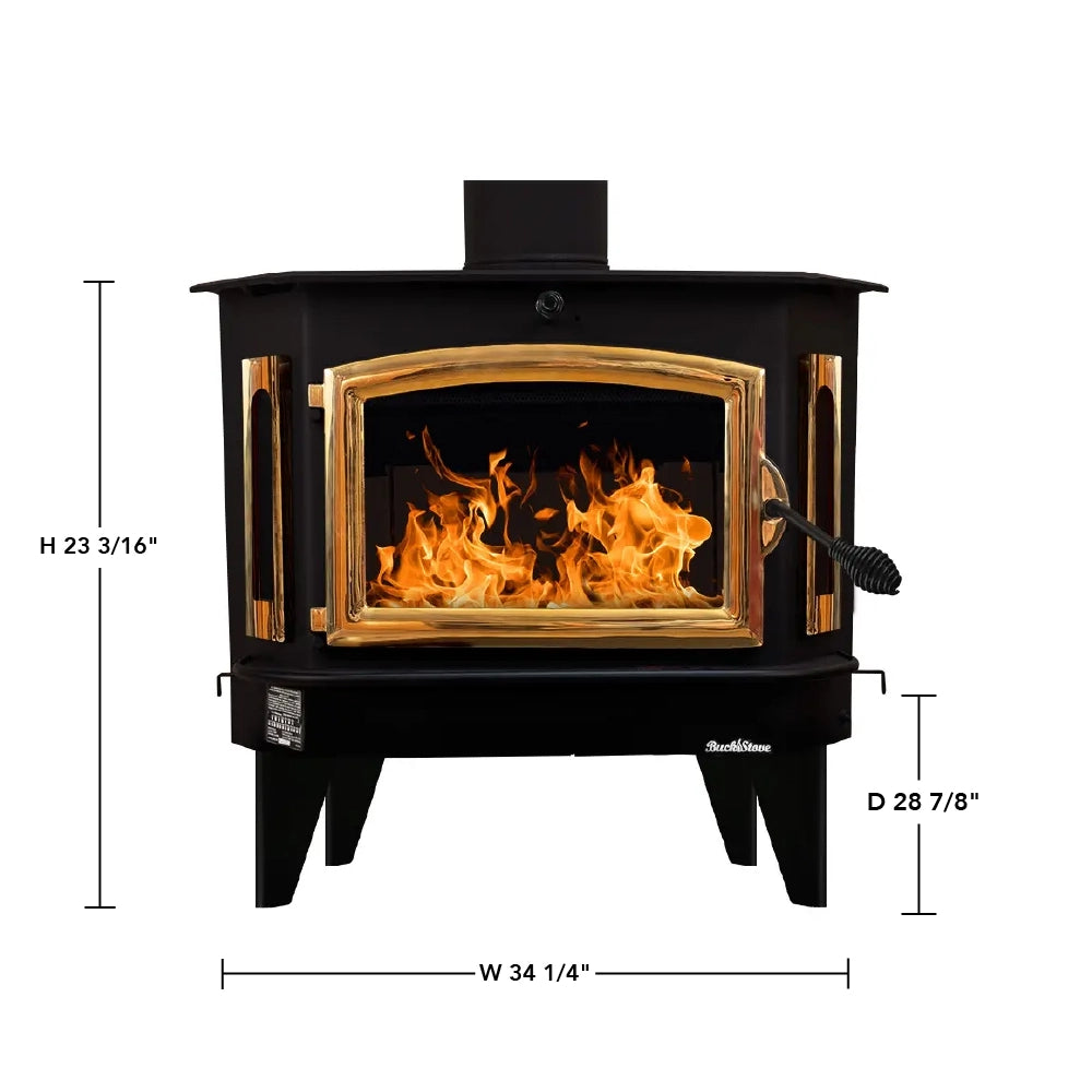 Buck Stove Model 91 Extra Large Catalytic Wood Stove for Home Heating - Efficient Fireplace Insert for Cabins, RV & Outdoor Living Spaces