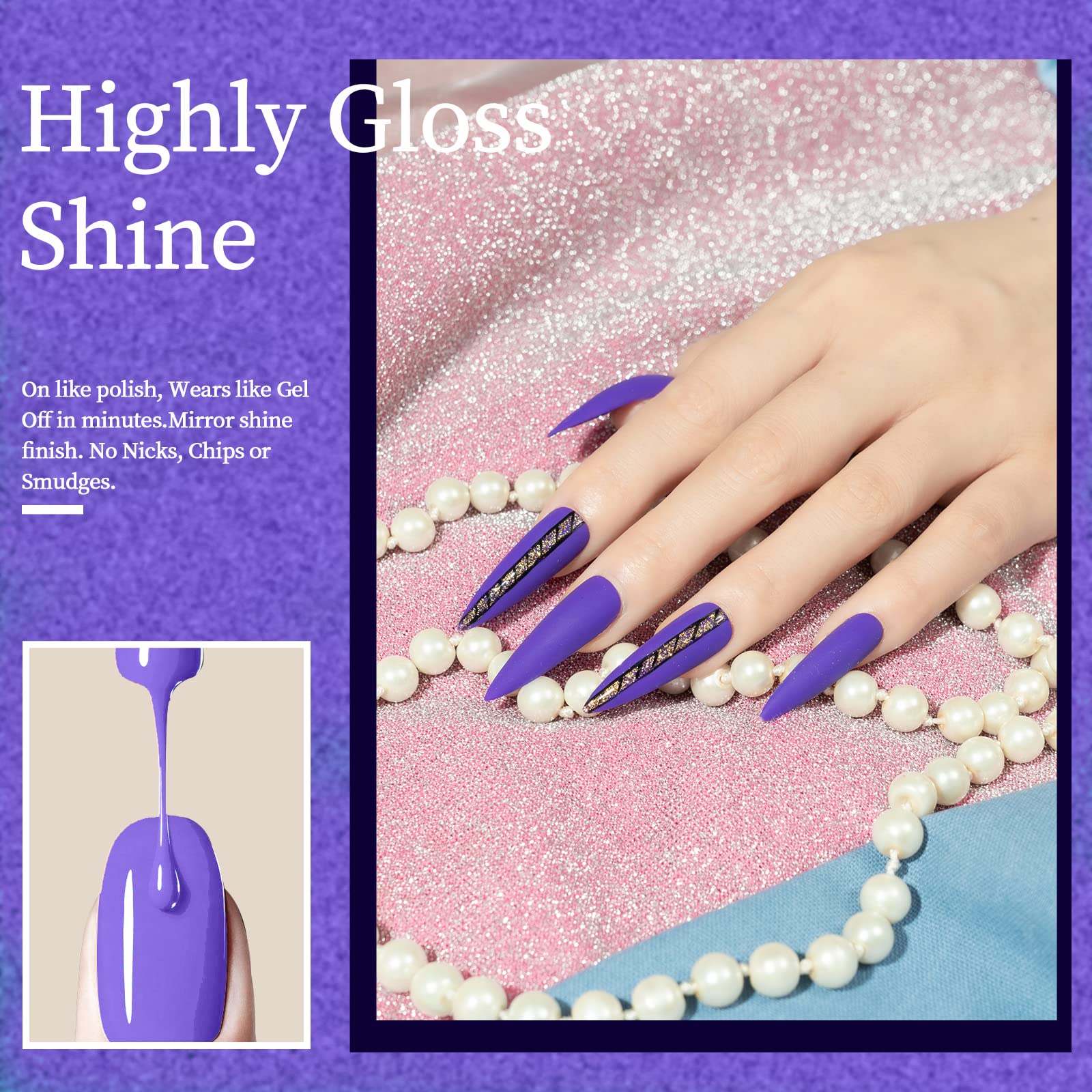 MAYCHAO 15ML Neon Purple Gel Nail Polish - Soak Off UV LED Nail Gel for Manicure, Salon & DIY at Home (0.5 OZ) | Long-Lasting Bright Purple Nail Art for Parties, Weddings & Special Occasions