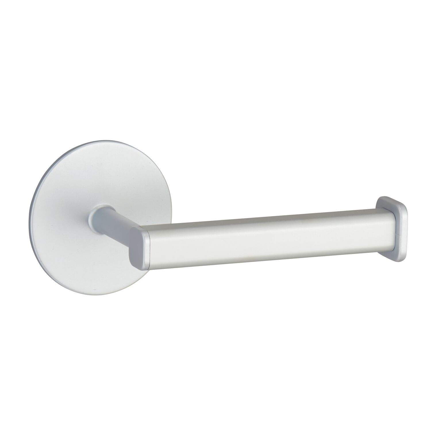 InterDesign Metro Rustproof Aluminum Toilet Paper Holder - Self-Adhesive Bathroom Roll Dispenser, Silver - Perfect for Modern Homes & Small Bathrooms