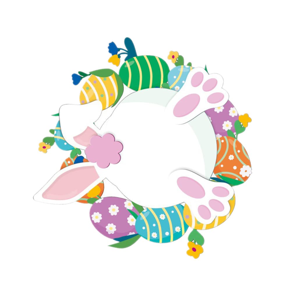 Easter Bunny Rabbit Wall Stickers - Removable Floral Decals for Windows & Walls (32x32cm) | Spring Home Decor, Easter Egg Decorations, Animal Wallpaper Mural - Perfect for Easter Party, Nursery Room & Spring Home Decoration