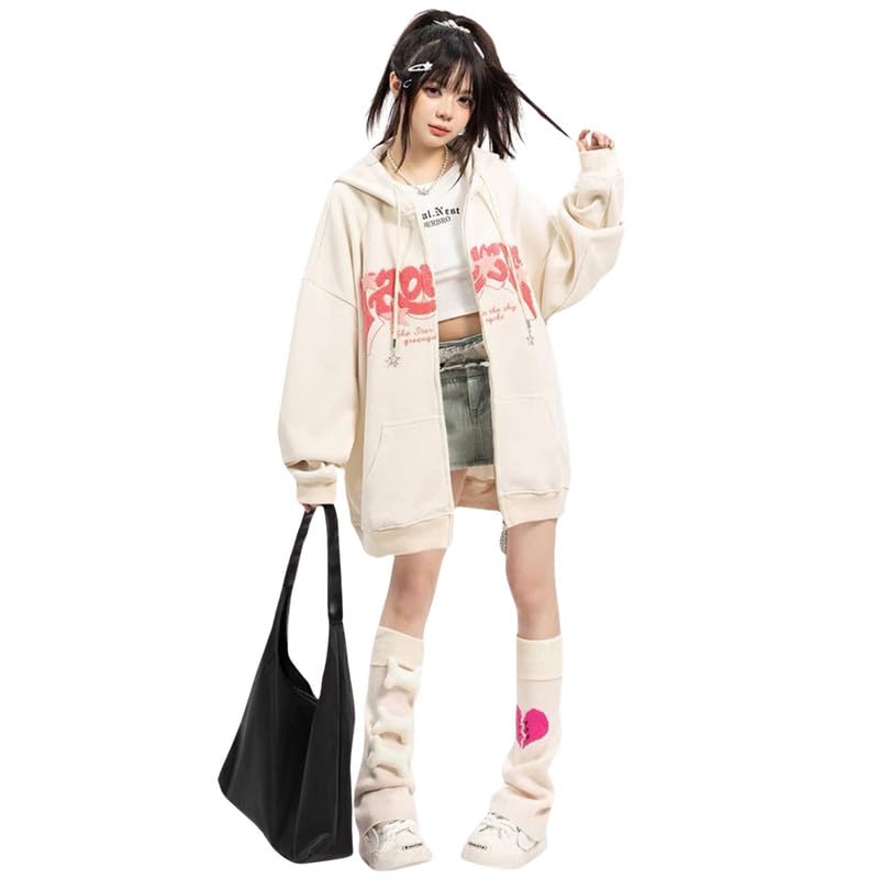 Y2K Graphic Zip Up Hoodies for Women & Men - Aesthetic Star Print Sweatshirts, Gothic Fashion Jackets | Perfect for Streetwear, Retro Outfits & Casual Wear