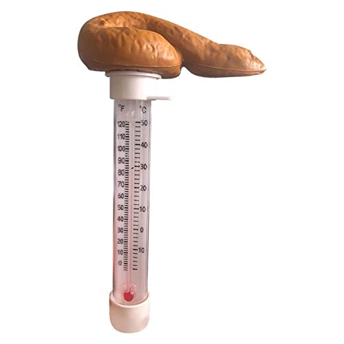 Funny Poop Shaped Floating Pool Thermometer - Easy Read Water Thermometer for Hot Tubs, Spas, Baths, Kids Pools & Backyard Swimming Pools - Best Prank Gift & Pool Accessories
