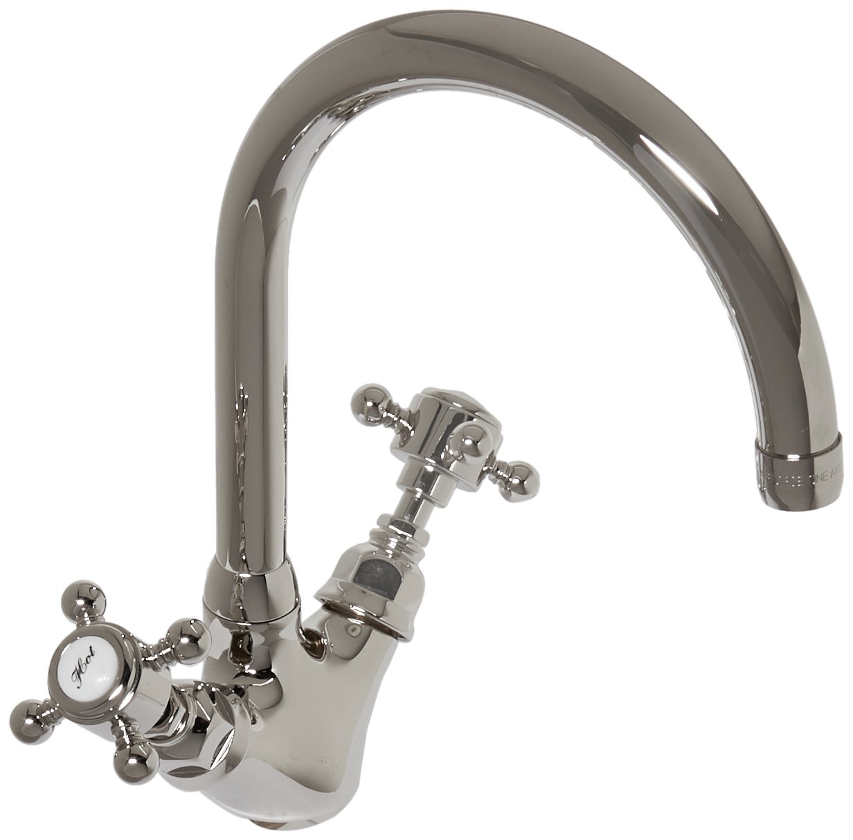Rohl A1466XMPN-2 Country Kitchen Series Pull-Down Faucet with Metal Cross Handles - Polished Nickel Finish - Ideal for Farmhouse & Traditional Kitchen Sinks