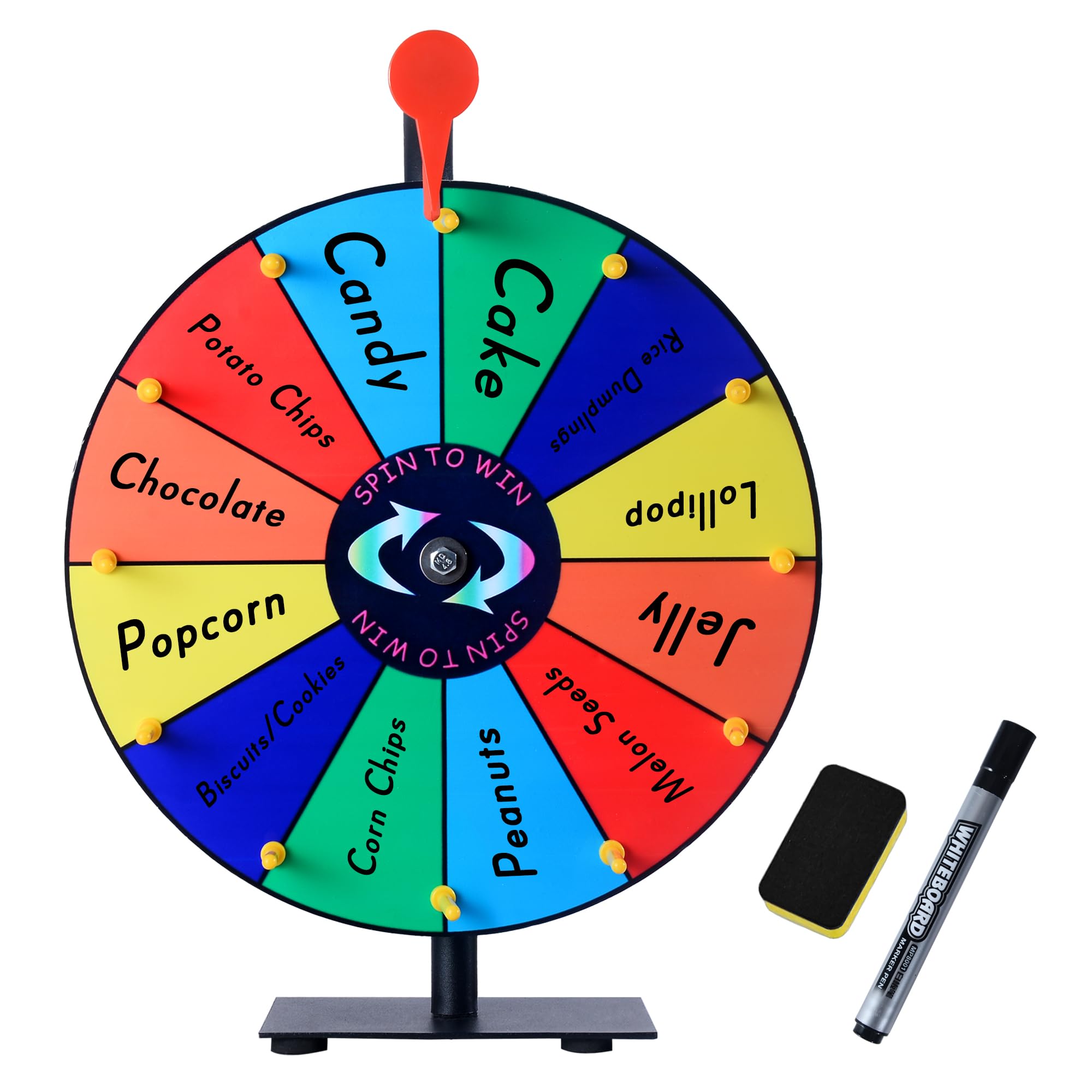12 Slots Prize Wheel Spinner - 12 Inch Heavy Duty Base with Stand for Fortune Games, Carnivals, Home Parties & Trade Shows | Perfect for Raffles, Contests & Interactive Events