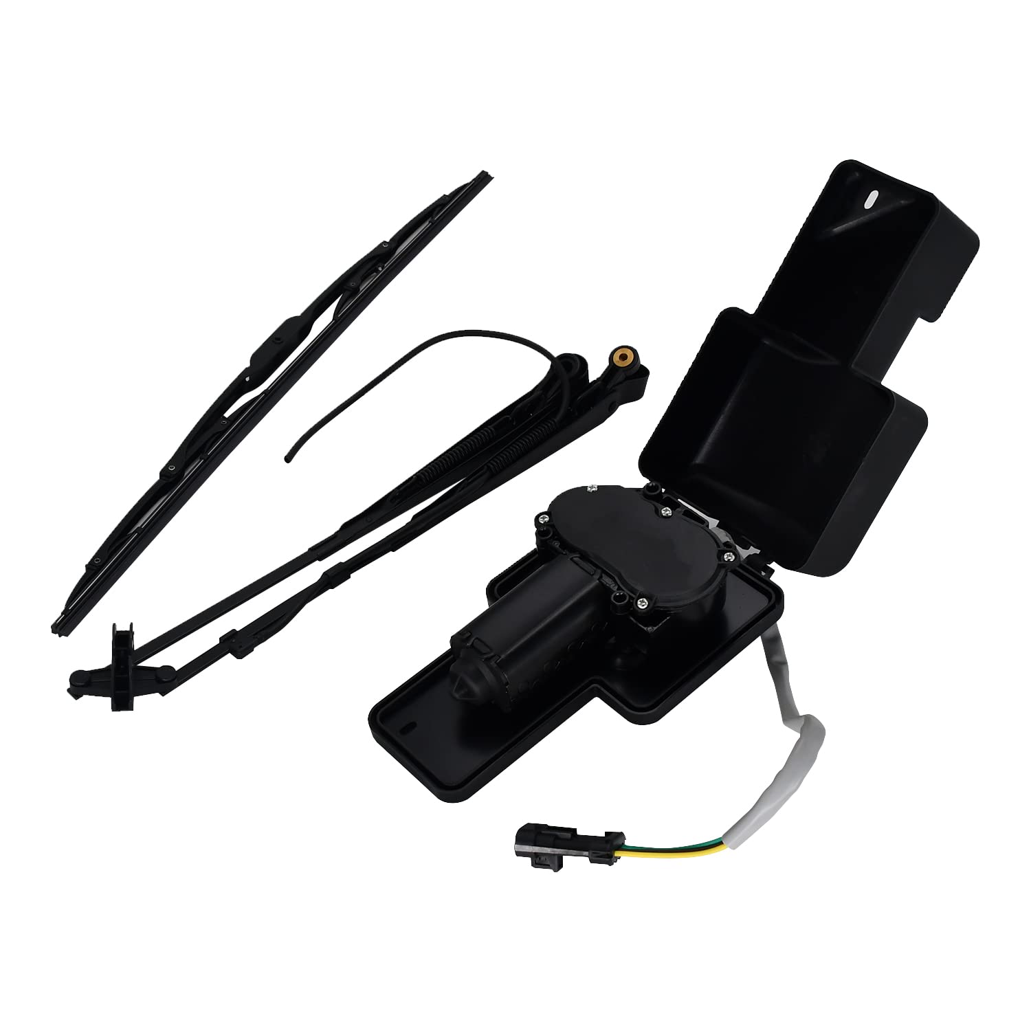 Bobcat Skid Steer Loader Wiper Motor Arm Blade Kit 6679476 7188371 7188372 - Compatible with A220 A300 S250 S300 S330 S100 S130 S150 S160 S175 S185 S205 T110 T140 T180 T190 T200 T250 T300 Models - Perfect for Snow Removal & Construction Site Visibility