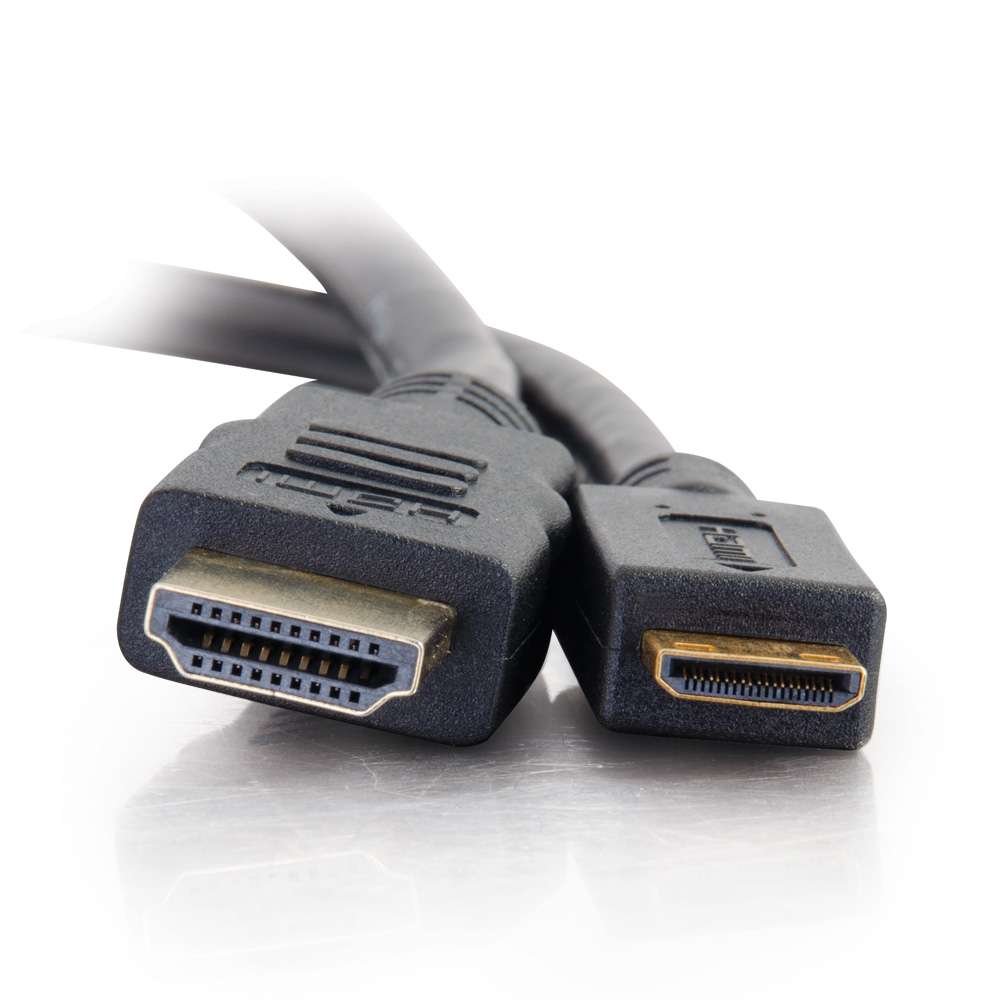 C2G Legrand Mini HDMI to HDMI Ethernet Cable 6ft - 4K Ultra HD High Speed HDMI Cable with Ethernet, Black, 60Hz Refresh Rate - Perfect for Home Theater, Gaming, and 4K TV Connections (1 Count, Model 50619)