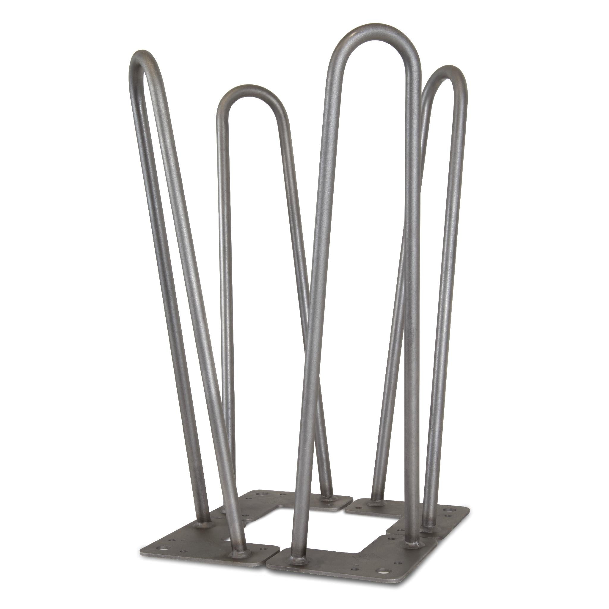 WEN TL16S 16 Inch Mid Century Modern Raw Steel Hairpin Table Legs - 1/2