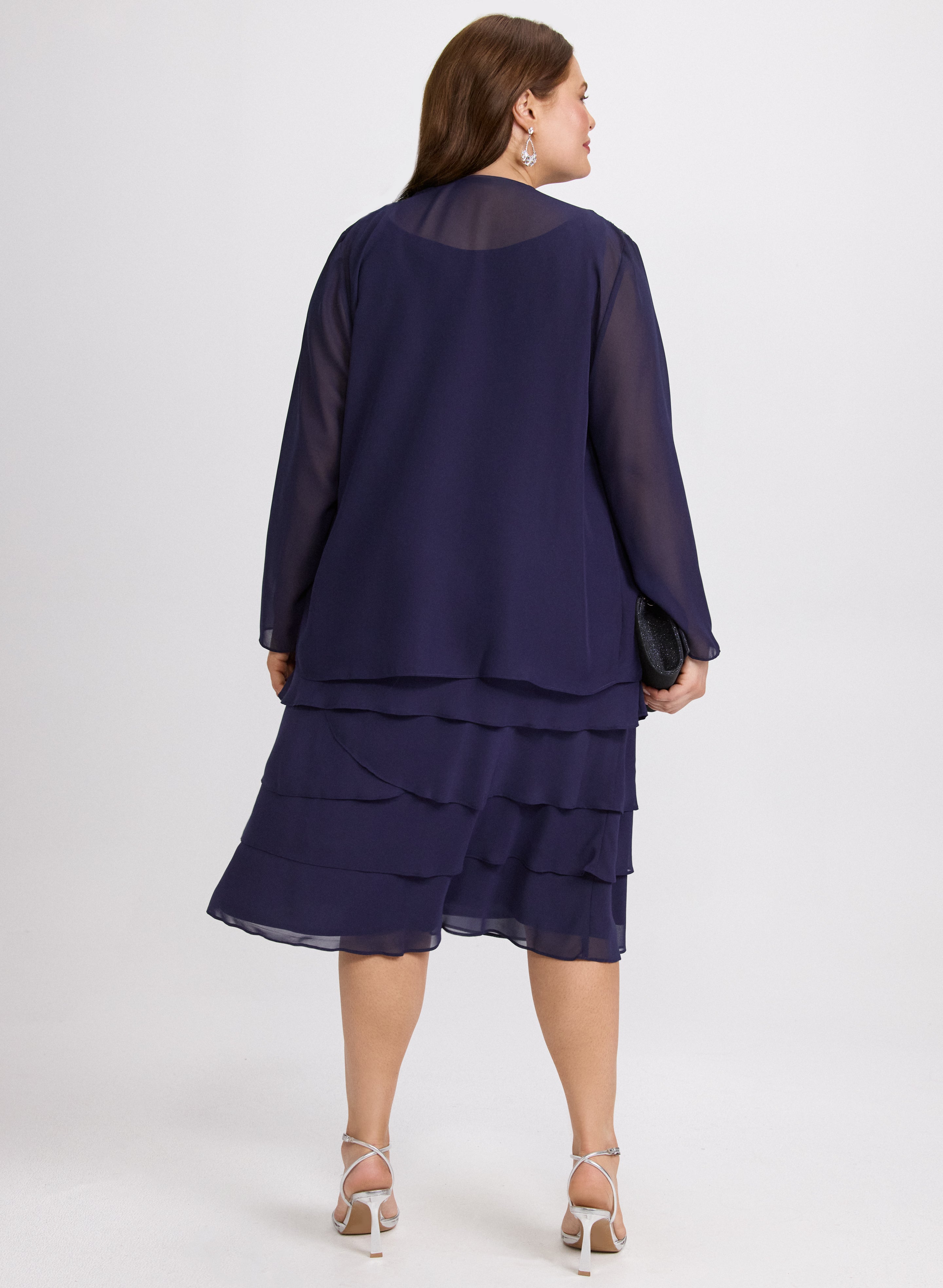 Elegant Chiffon Jacket and Dress Set for Women - Lightweight & Stylish Outfit for Spring, Summer, and Special Occasions