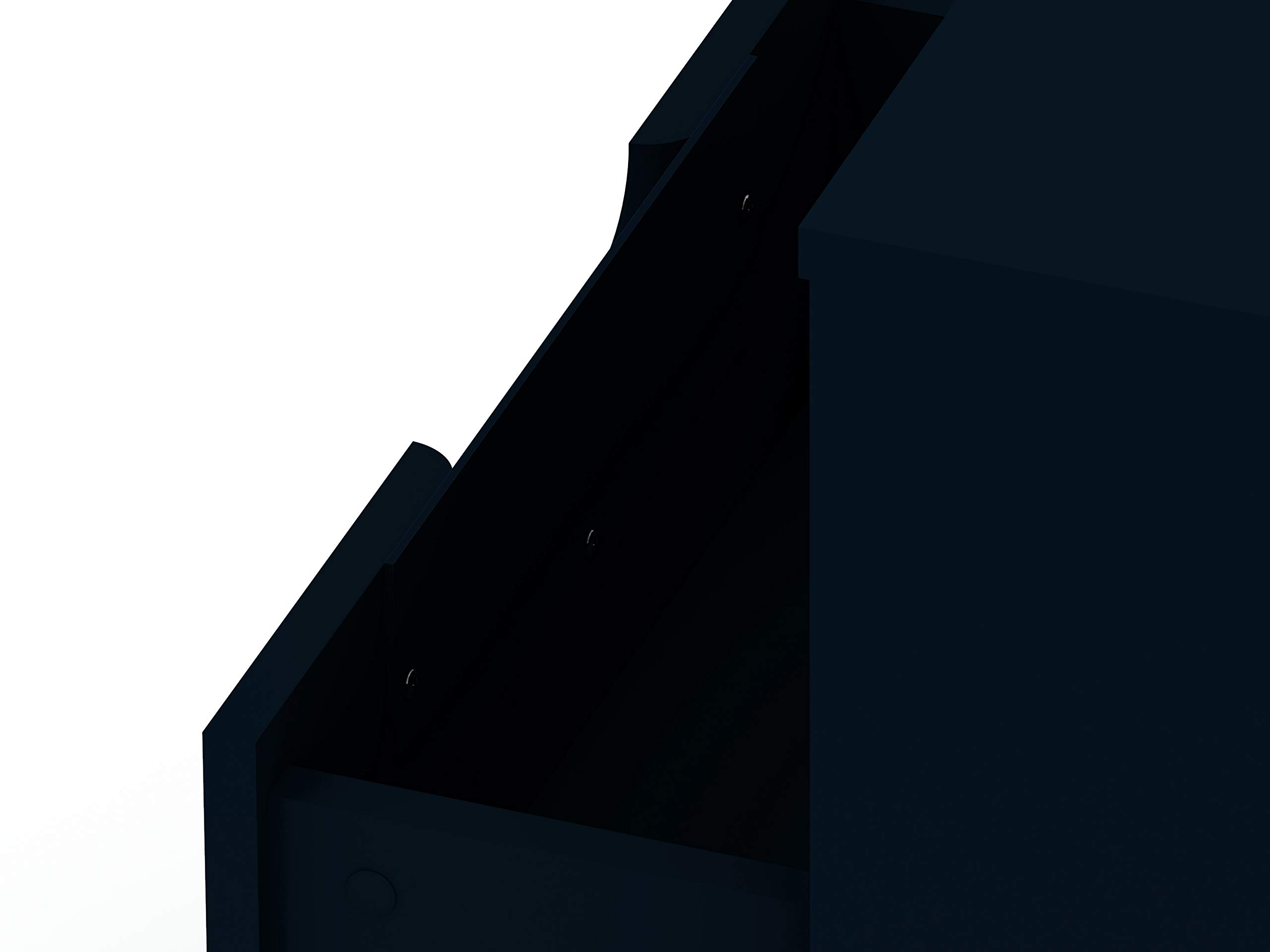 Mid Century Modern Nightstand with Drawer & Cubby - Minimalist Bedside Table for Bedroom & Living Room - Storage Organizer Display Shelf - Midnight Blue - Perfect for Small Spaces & Apartment Decor