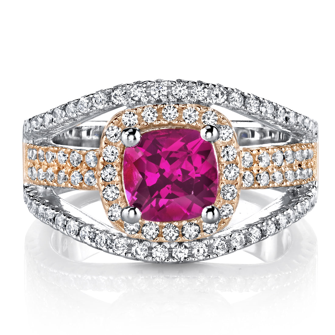 Ruby Cushion Cut Sterling Silver Ring Size 7 - Elegant Jewelry for Women, Perfect for Engagement, Anniversary & Special Occasions