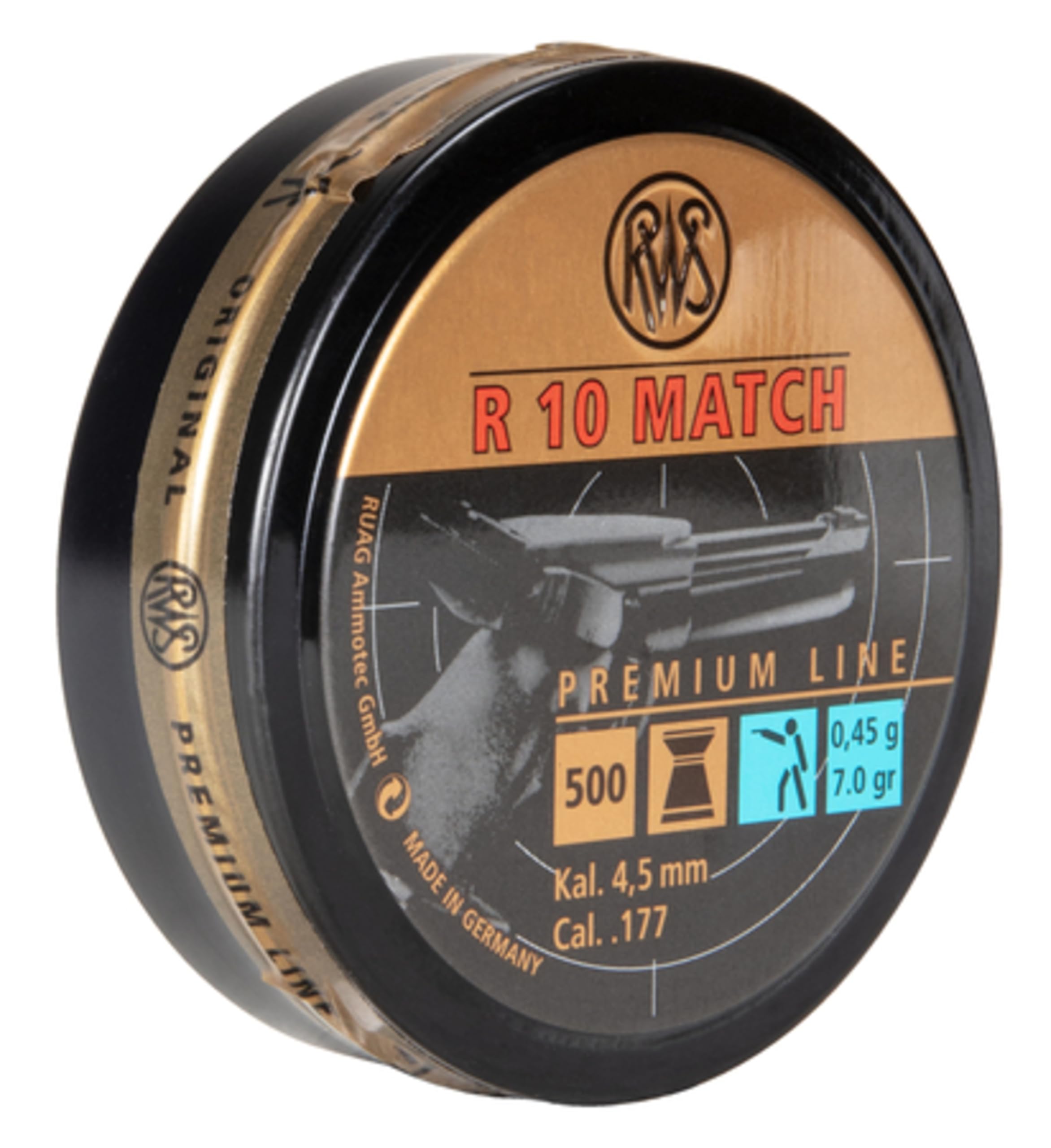 RWS 2315018 Competition Air Gun Pellets - 0.177 Caliber, 7.0 Grain Wadcutter for Precision Target Shooting | Perfect for Indoor/Outdoor Range Practice & Competitive Matches