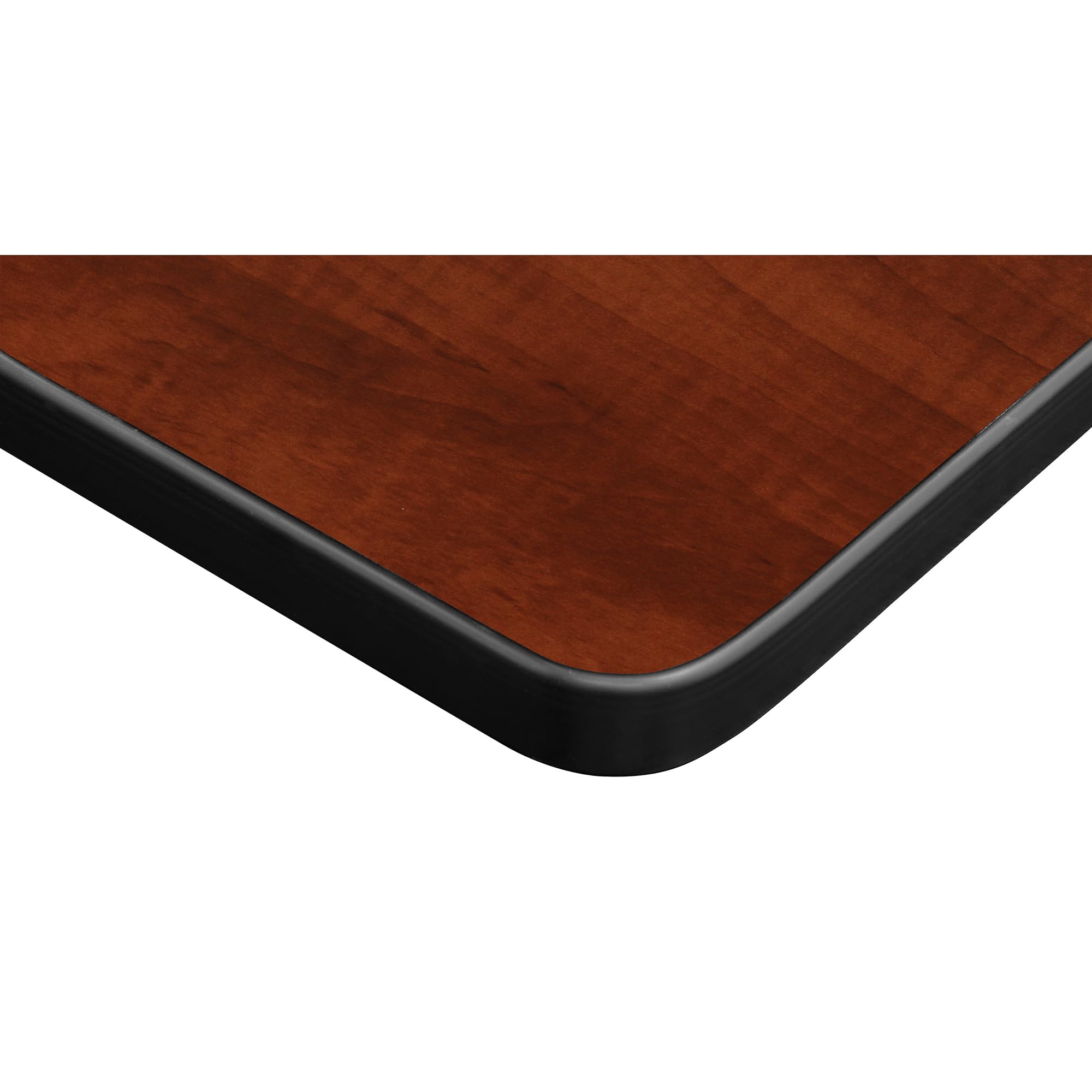 Kobe 60 Inch Flip Top Mobile Training Table with Cherry Finish & 2 Zeng Stack Chairs in Blue - Foldable Conference Table Set for Office Meetings, Classrooms, and Training Sessions