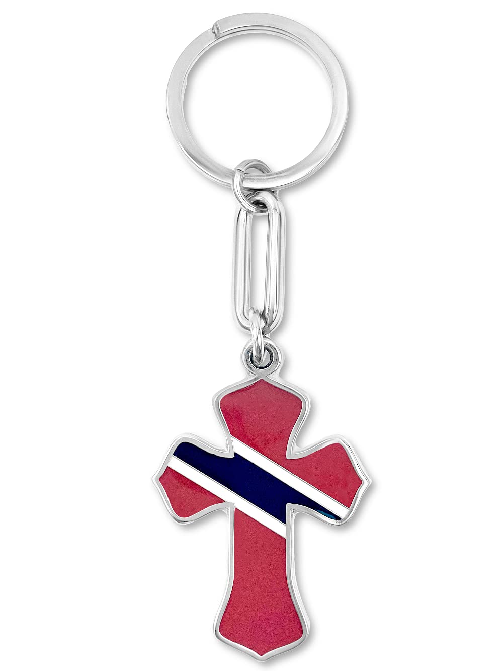TRINIDAD & TOBAGO Cross Keychain - Durable Metal Travel Souvenir Gift for Passport Holders & Caribbean Lovers - Perfect for Backpacks, Luggage Tags & Gift Giving