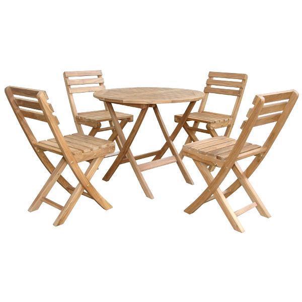 5-Piece Chester Alabama Outdoor Bistro Set - Patio Dining Table and Chairs for Garden, Balcony, or Backyard - Weather-Resistant Metal Furniture