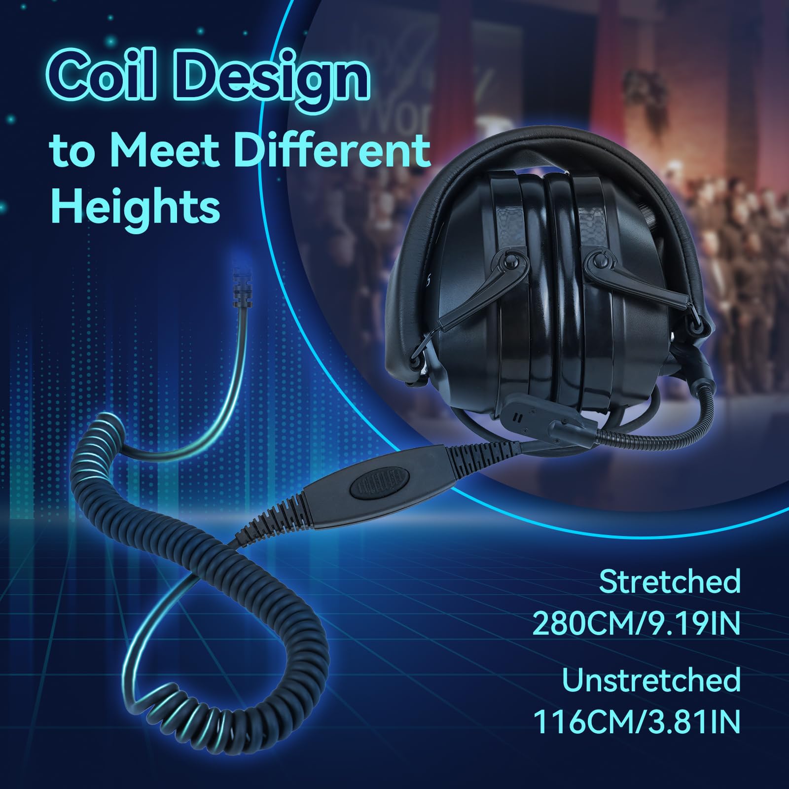 Retevis EHK012 Two-Way Radio Headset with Noise Cancelling Mic & Volume Control - Compatible with Retevis H777 RT68 RT27 RT22 & Baofeng BF-888S F8HP Walkie Talkies (2-Pack) - Ideal for Construction, Security, and Outdoor Adventures