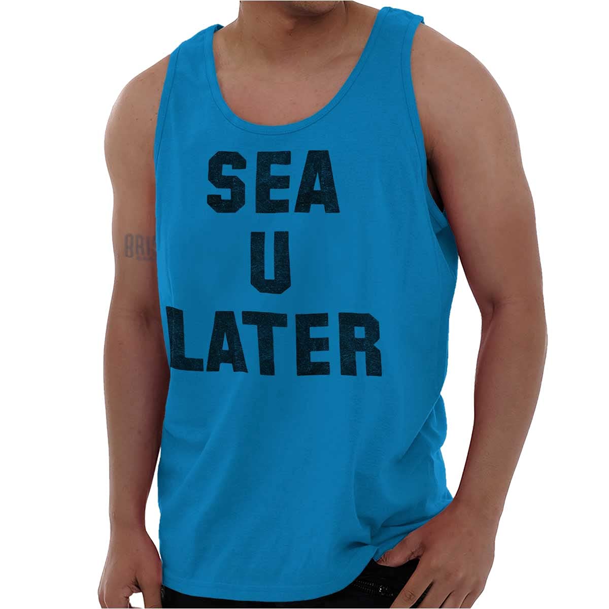 Funny Beach Lover Graphic Tank Top - Sea You Ocean Vibes T-Shirt for Men & Women - Perfect for Summer Vacations, Beach Parties & Casual Outings