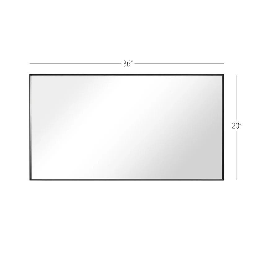 Sleek Modern Black Aluminum Framed Wall Mirror - Full Length Floor Mirror for Bedroom, Living Room & Entryway Decor