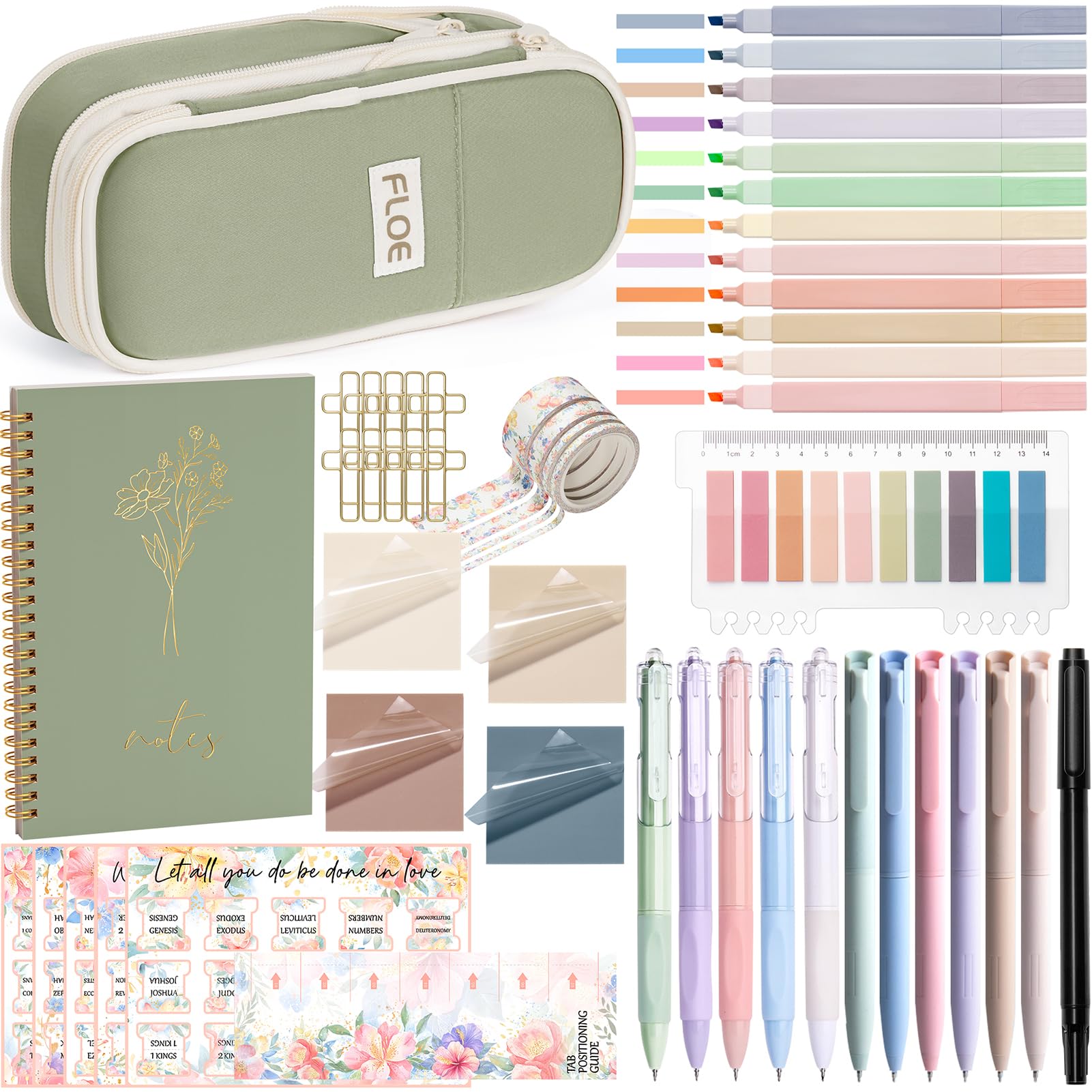 Bible Journaling Kit for Women - No Bleed Bible Highlighters & Pens, Christian Gifts for Mother's Day, Bible Study Supplies & Accessories with Pencil Case - Perfect for Bible Study, Prayer Journaling & Faith-Based Gifts