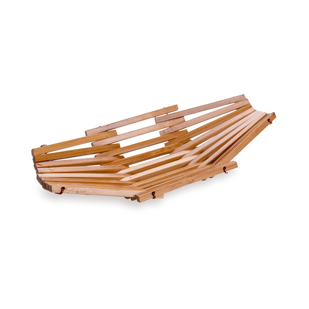 Durable 6.5 Inch Wooden Bread Basket - Eco-Friendly Bamboo Serving Tray for Restaurants, Parties & Buffets | Shatterproof Boat-Shaped Food Display for Bread, Rolls & Pastries