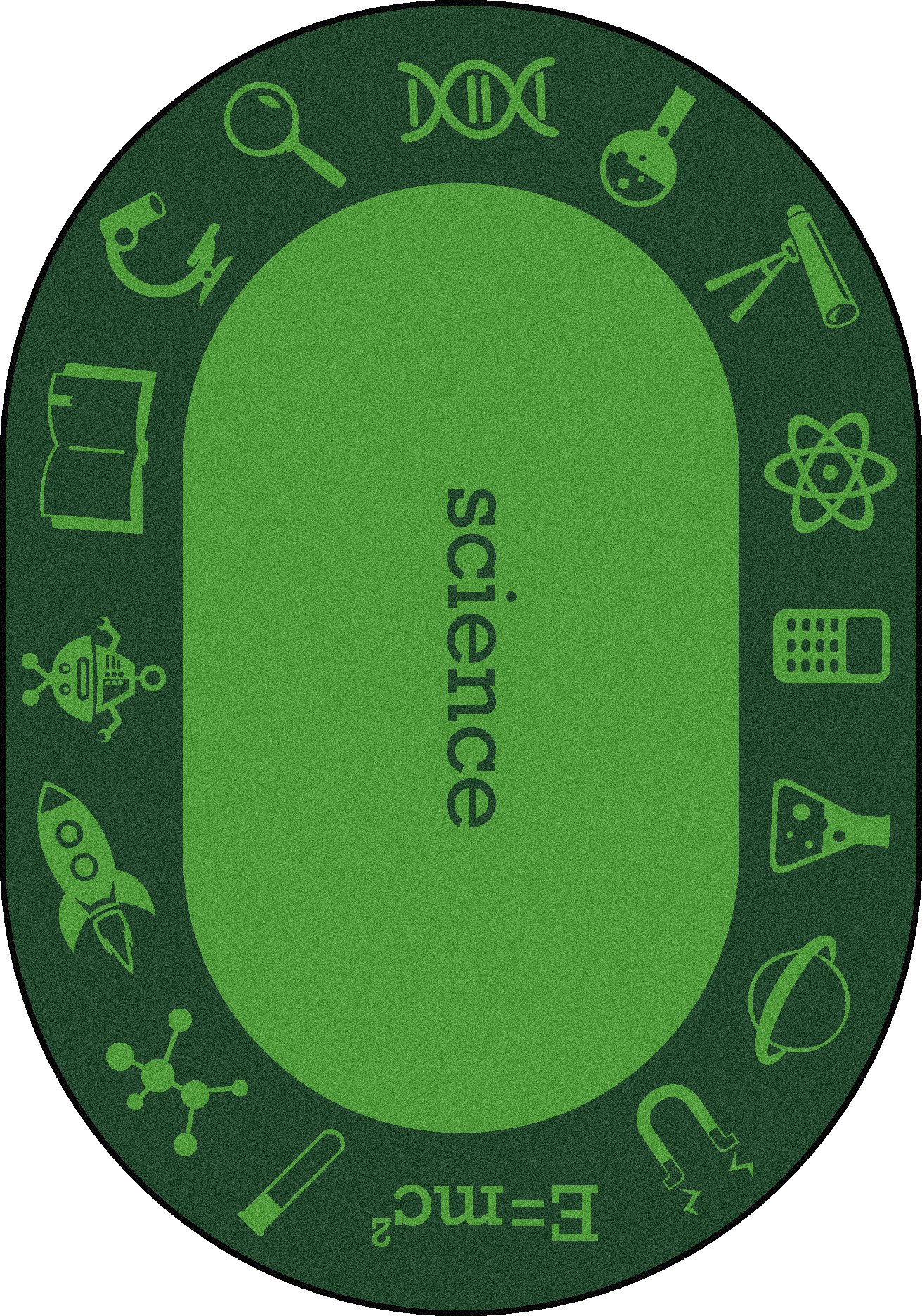 Joy Carpets STEAM Science Classroom Rug for Kids - Green 5'4