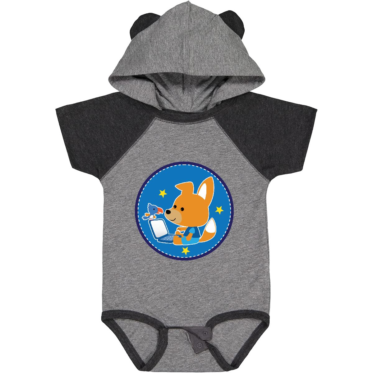 Inktastic Fox and Computer Graphic Baby Bodysuit for Boys - Cute Animal Print Onesie for Infants & Toddlers - Perfect for Playdates, Birthday Gifts & Casual Outings