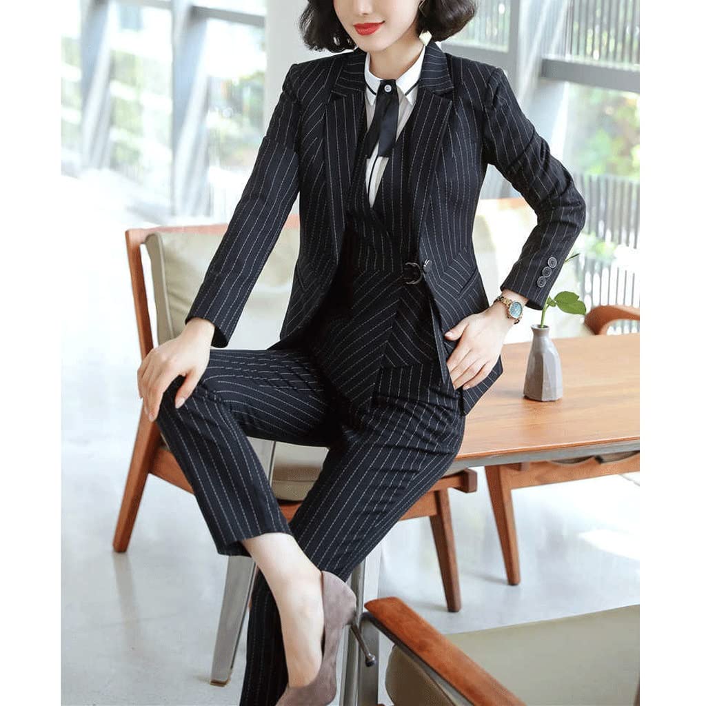 Women's Professional Striped Formal Trousers - Business Suit Pants for Office & Work | Spring & Autumn Workwear | Size 3XL | Perfect for Corporate Meetings, Interviews & Office Wear