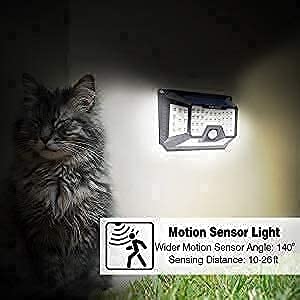 AASTIK 100 LED Solar Security Lights with Motion Sensor - Wireless Waterproof Outdoor Lighting for Garden, Wall, Yard - Bright Solar Powered Spotlight for Home Safety & Night Illumination | Perfect for Driveway, Patio, Backyard & Pathway Lighting