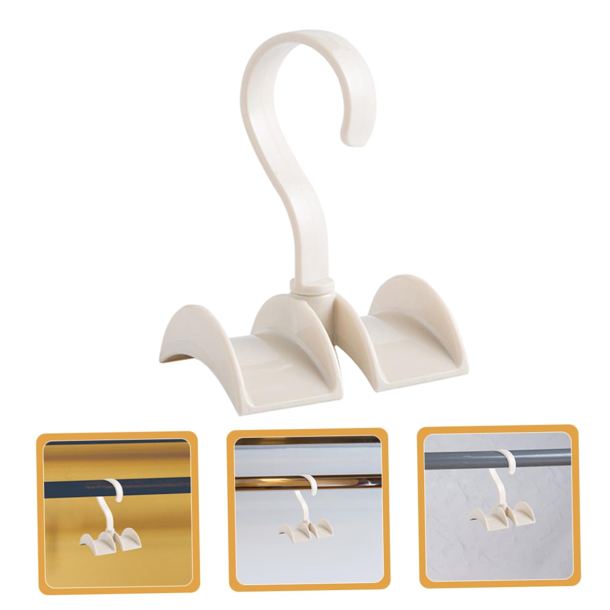 Cabilock Rotating Handbag Hanger - 360° Swivel Closet Organizer for Purses, Belts, Scarves & Shoes | Space-Saving Clothes Hanging Rack (Beige) | Perfect for Bedroom, Closet & Dorm Organization