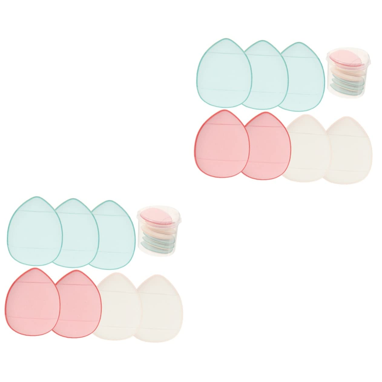 14 Pcs Minkissy Fingertip Powder Puff Blenders - Hydrophilic Polyurethane Soft Makeup Sponges for Foundation & Concealer - Kawaii Mini Finger Puffs for Precise Makeup Application - Perfect for Travel & Professional Makeup Kits