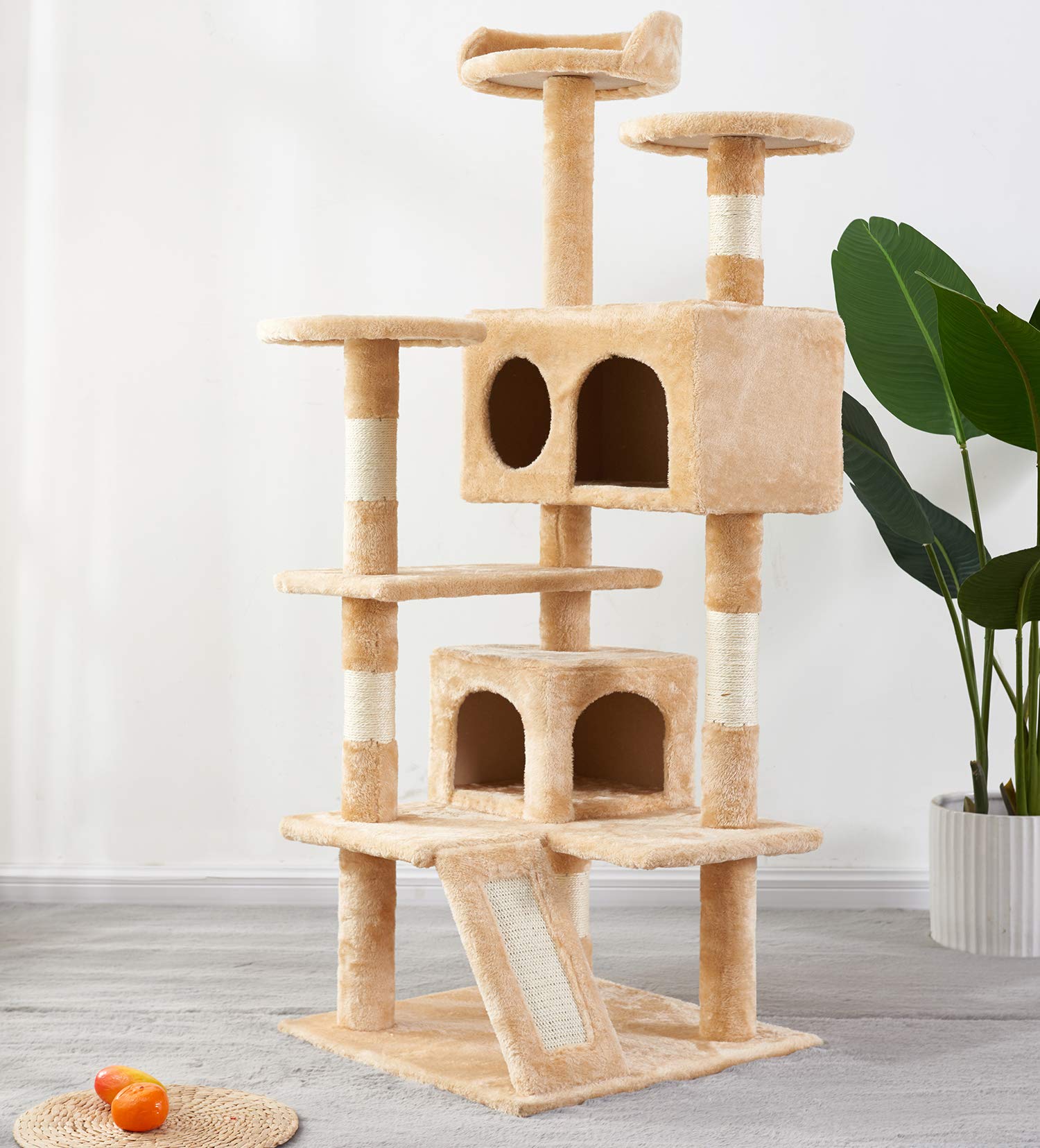 VVBOS Multi-Level Cat Tree Tower for Large Cats & Kittens - Indoor Cat Condo with Hammock, Scratching Posts, Plush Perch & Toys - Perfect for Play, Rest & Climbing in Home or Apartment