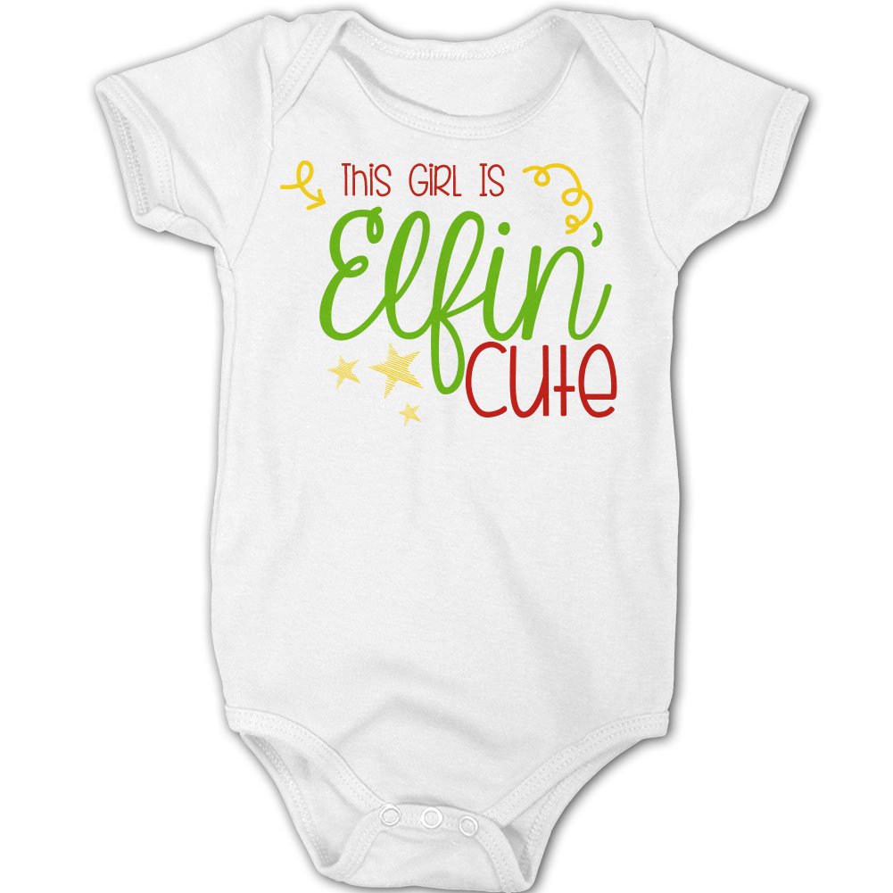 Christmas Elf Cute Girl Bodysuit & T-Shirt - Festive Holiday Outfit for Toddler Girls, Family Photos & Christmas Parties