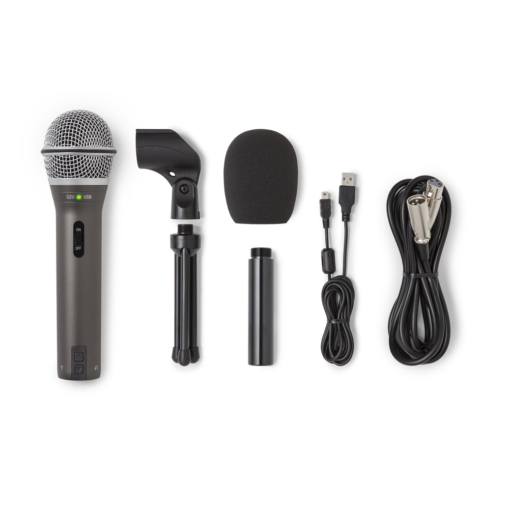 Samson Q2U USB/XLR Dynamic Microphone - Podcasting, Streaming & Recording Studio Quality Mic for PC, Mac & Home Studio Use