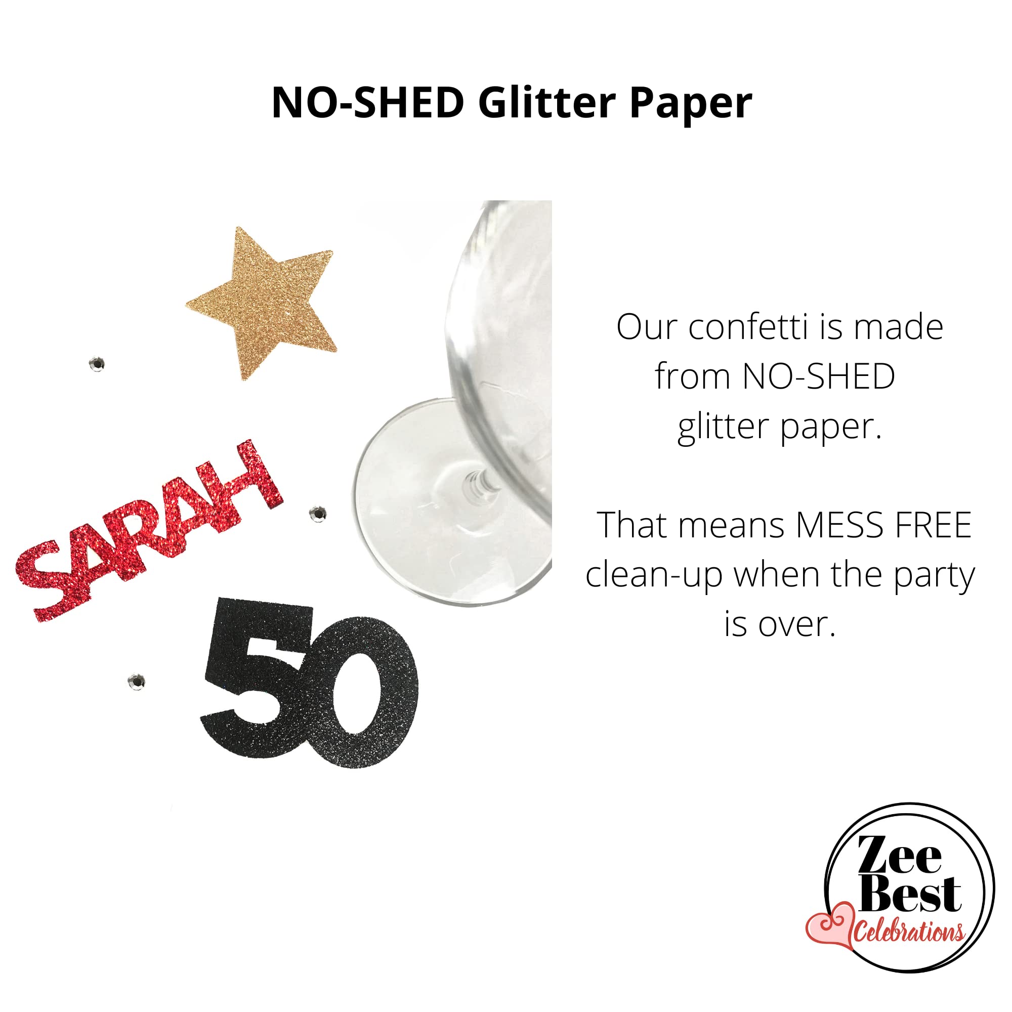 50th Birthday Party Decorations Set - 25 Glittery Confetti Pieces for Table Centerpiece | Perfect for Husband, Wife or Loved One's 50th Birthday Celebration | Great for Milestone Parties, Anniversaries & Golden Jubilee Events