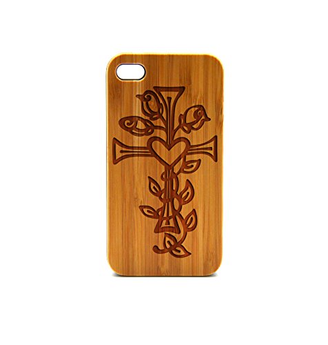 Real Wood iPhone 6 Case with Floral Cross Design - Handcrafted Natural Wood Phone Cover for iPhone 6 - Perfect for Everyday Protection & Stylish Gift Giving