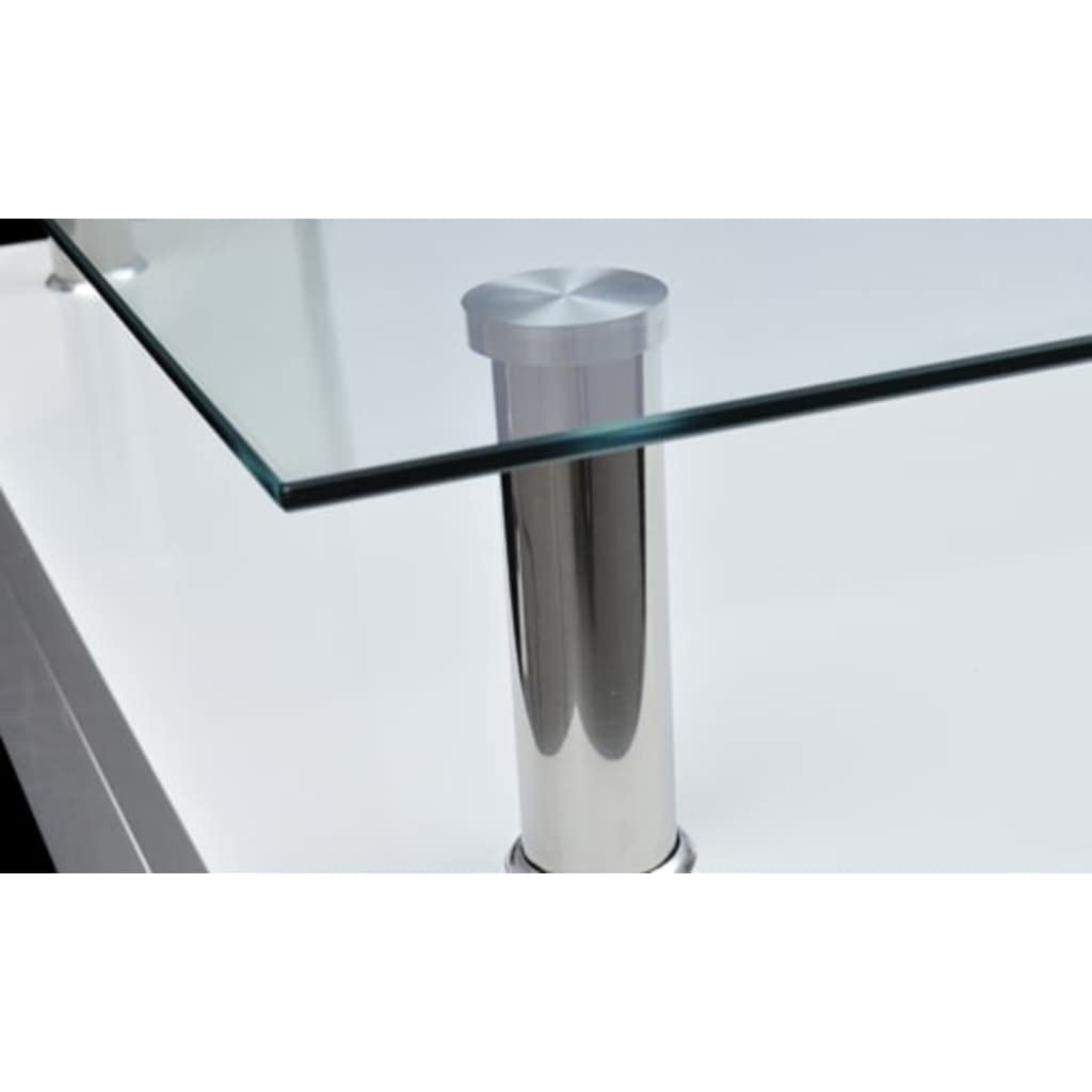 Modern White Glass Top Coffee Table - SKM Contemporary Living Room Furniture for Small Spaces, Apartments & Home Decor