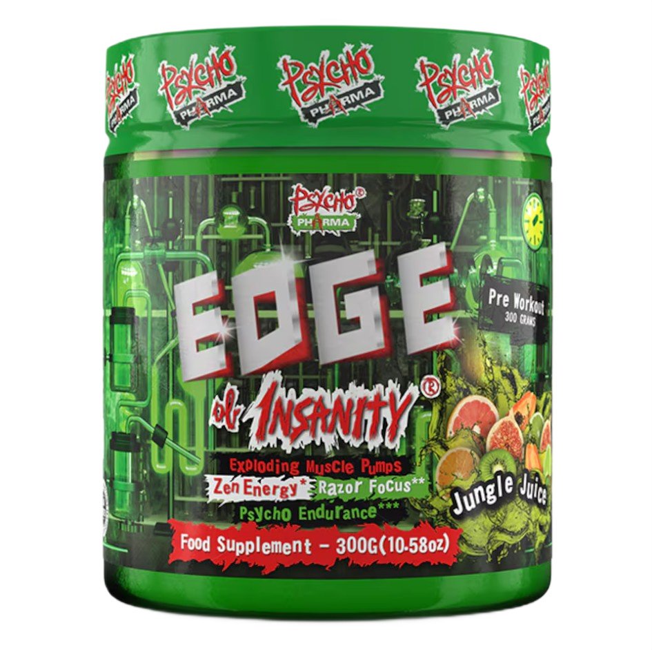 American Supps Psycho Pharma Edge of Insanity 300g Pre-Workout Powder - Boost Energy & Focus for Intense Gym Sessions & Bodybuilding