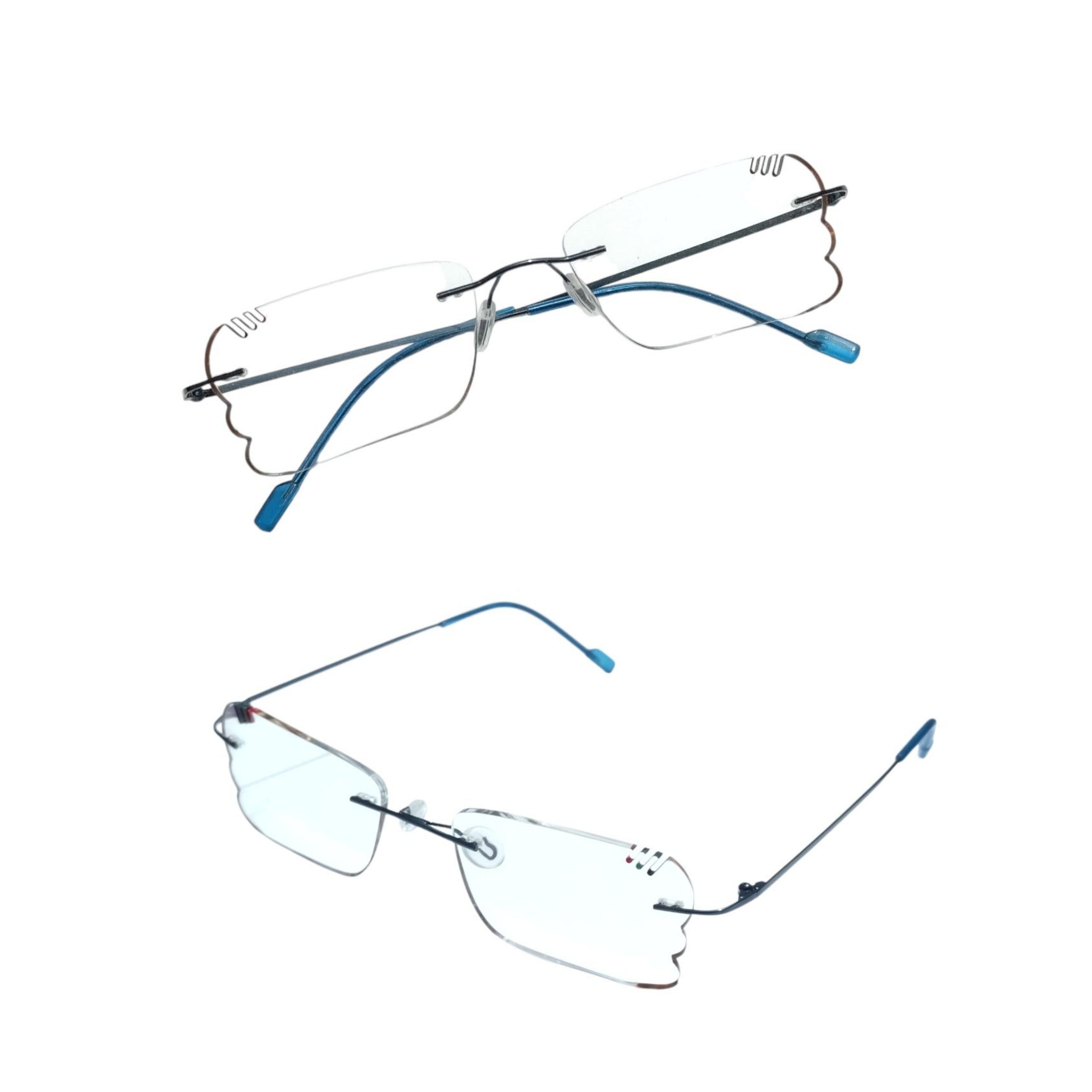 Stylish Rimless Glasses for Men & Women - Ultra Lightweight & Modern Edge Detailing - Perfect for Office, Driving & Everyday Wear