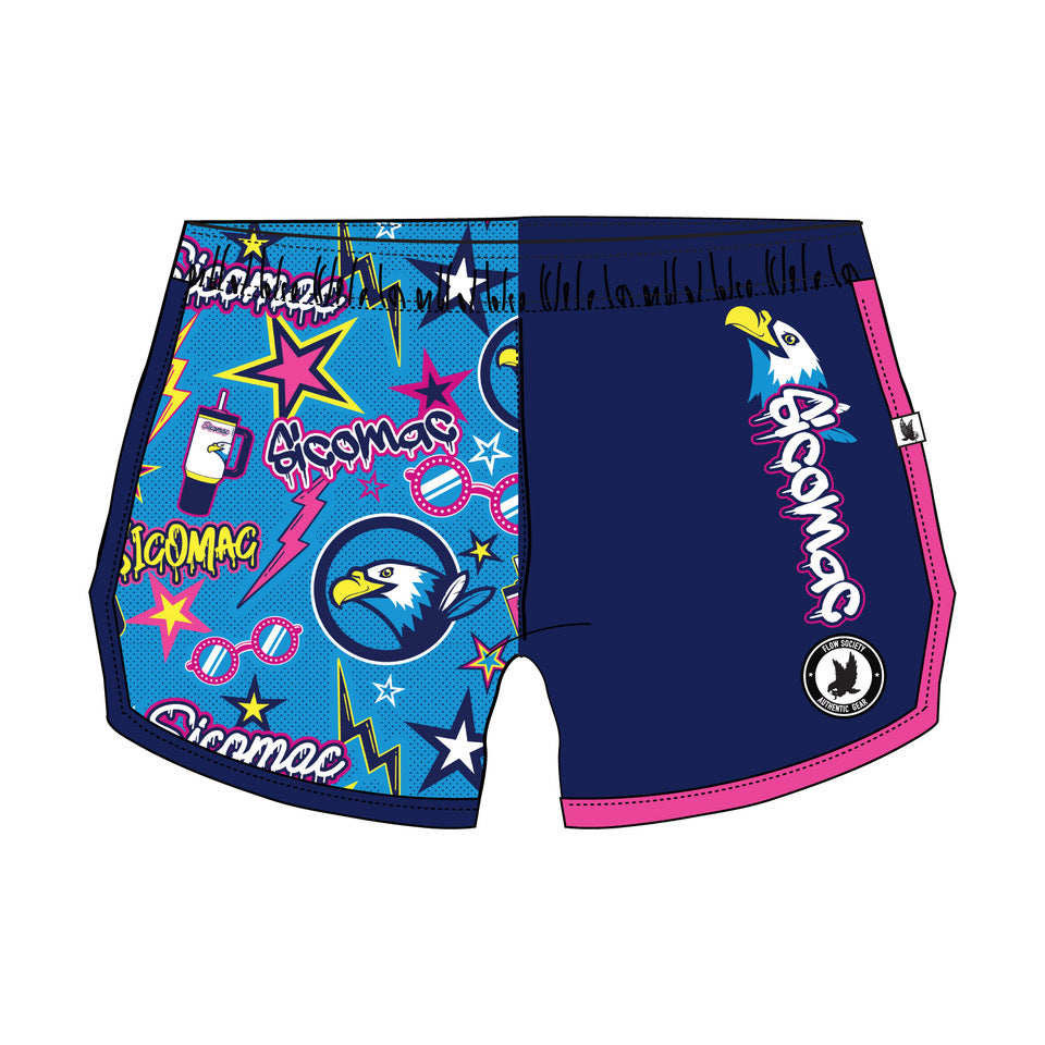 Girls & Womens Sicomac Eagles 'N Bolts Athletic Shorts - Comfortable Workout & Running Shorts for Sports & Casual Wear