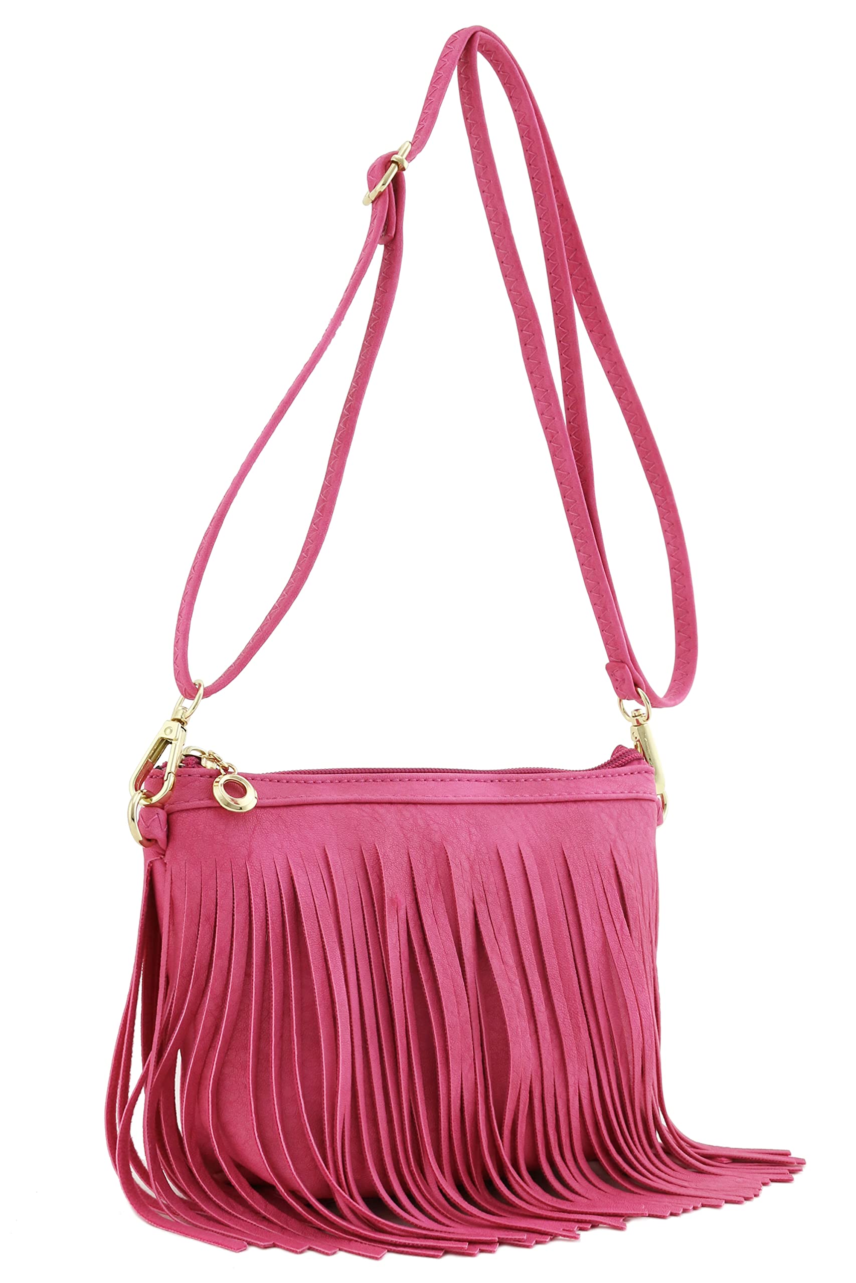 FashionPuzzle Small Fringe Crossbody Bag with Adjustable Wrist Strap - Stylish Boho Purse for Women, Perfect for Parties, Concerts & Everyday Use