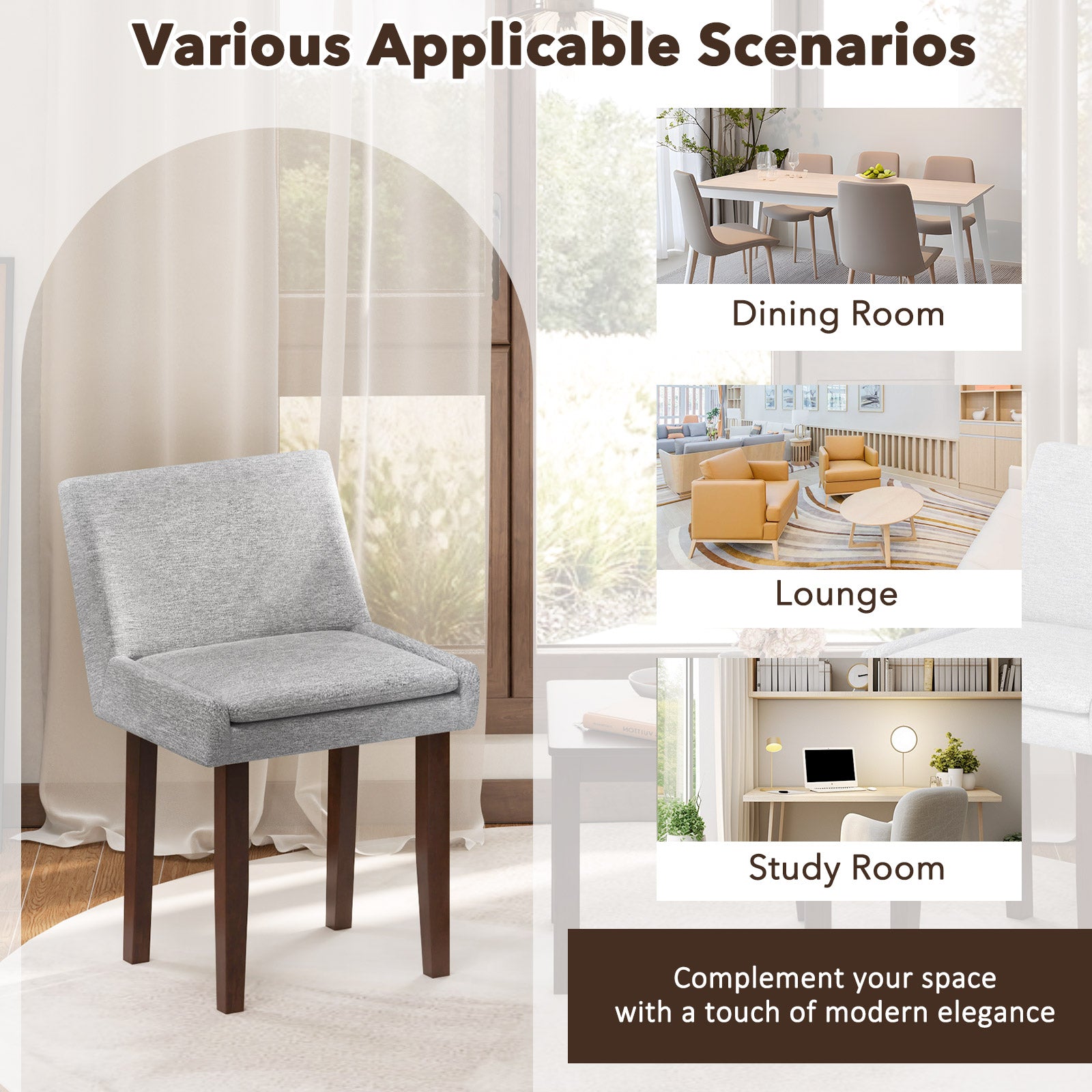 Costway 3-Piece Accent Table & Upholstered Chair Set - Modern Living Room Furniture for Small Spaces | Perfect for Apartments, Dorms & Cozy Home Decor