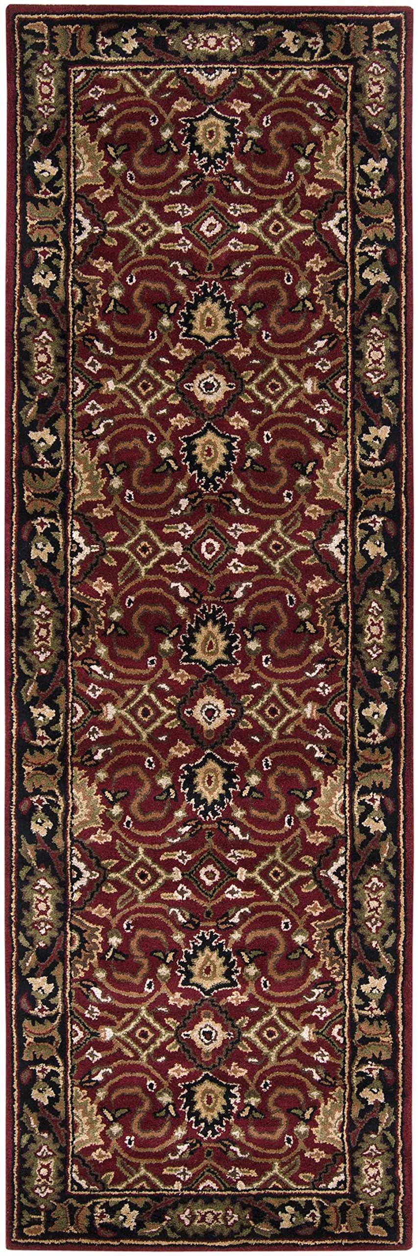 Hauteloom Encinitas Wool Area Rug for Living Room & Bedroom - Traditional Black, Beige, Purple 2' x 3' - Soft & Durable Handmade Rug for Home Decor, Cozy Floor Covering