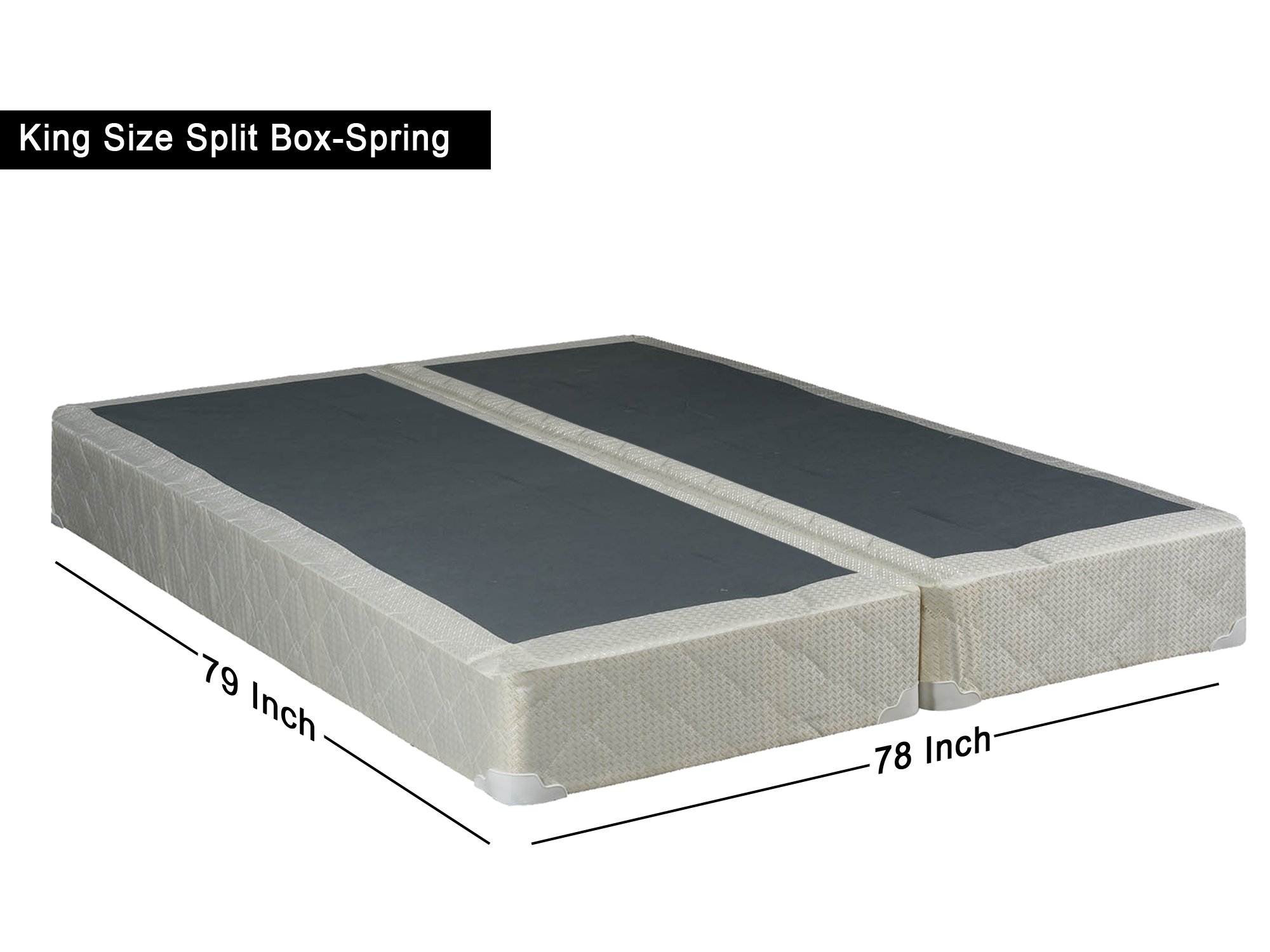 King Size Fully Assembled Metal Box Spring Foundation for Mattress - Sturdy Bed Base Support with Easy Setup, Perfect for Master Bedrooms & Guest Rooms