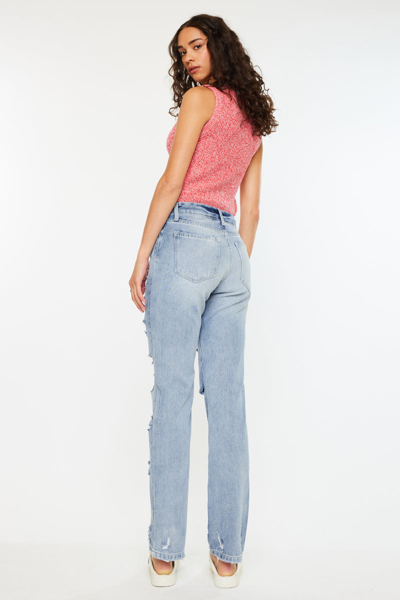 Ashland High Rise Slim Straight Leg Jeans for Women - Stretchy Denim Pants with Comfortable Fit - Perfect for Casual Wear, Office & Everyday Outfits