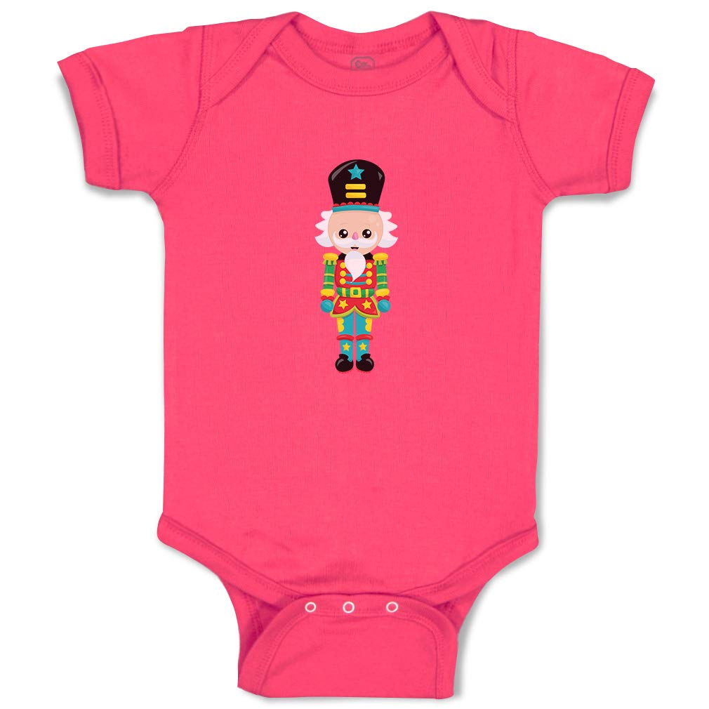Funny Nutcracker Baby Bodysuit - Custom Boy & Girl Cotton Onesie - Hot Pink Newborn Outfit for Christmas & Holiday Photos